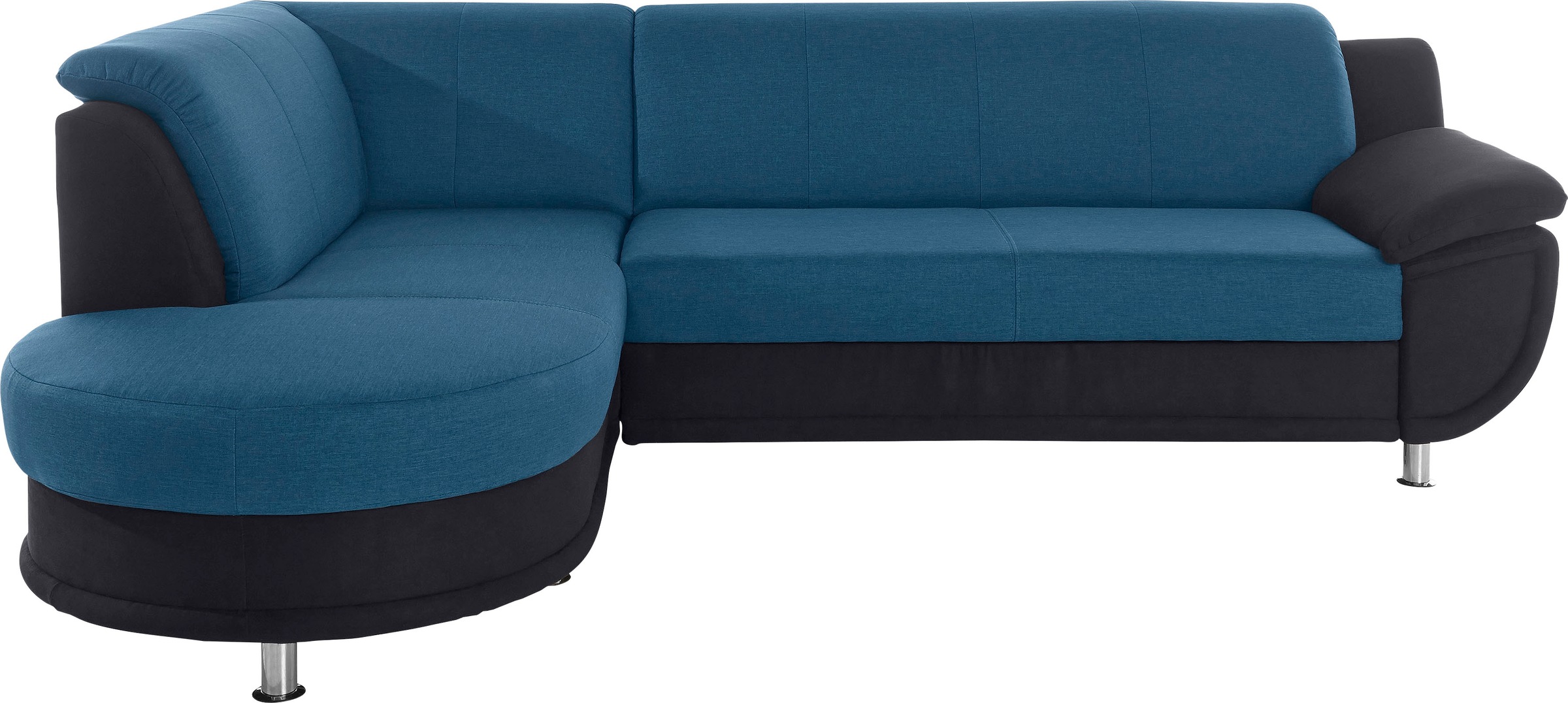TRENDMANUFAKTUR Ecksofa »Rondo 3, zeitlos und bequem, Materialmix, breite Armlehnen, L-Form« wahlweise mit Federkern für mehr Komfort, wahlweise mit Bettfunktion
