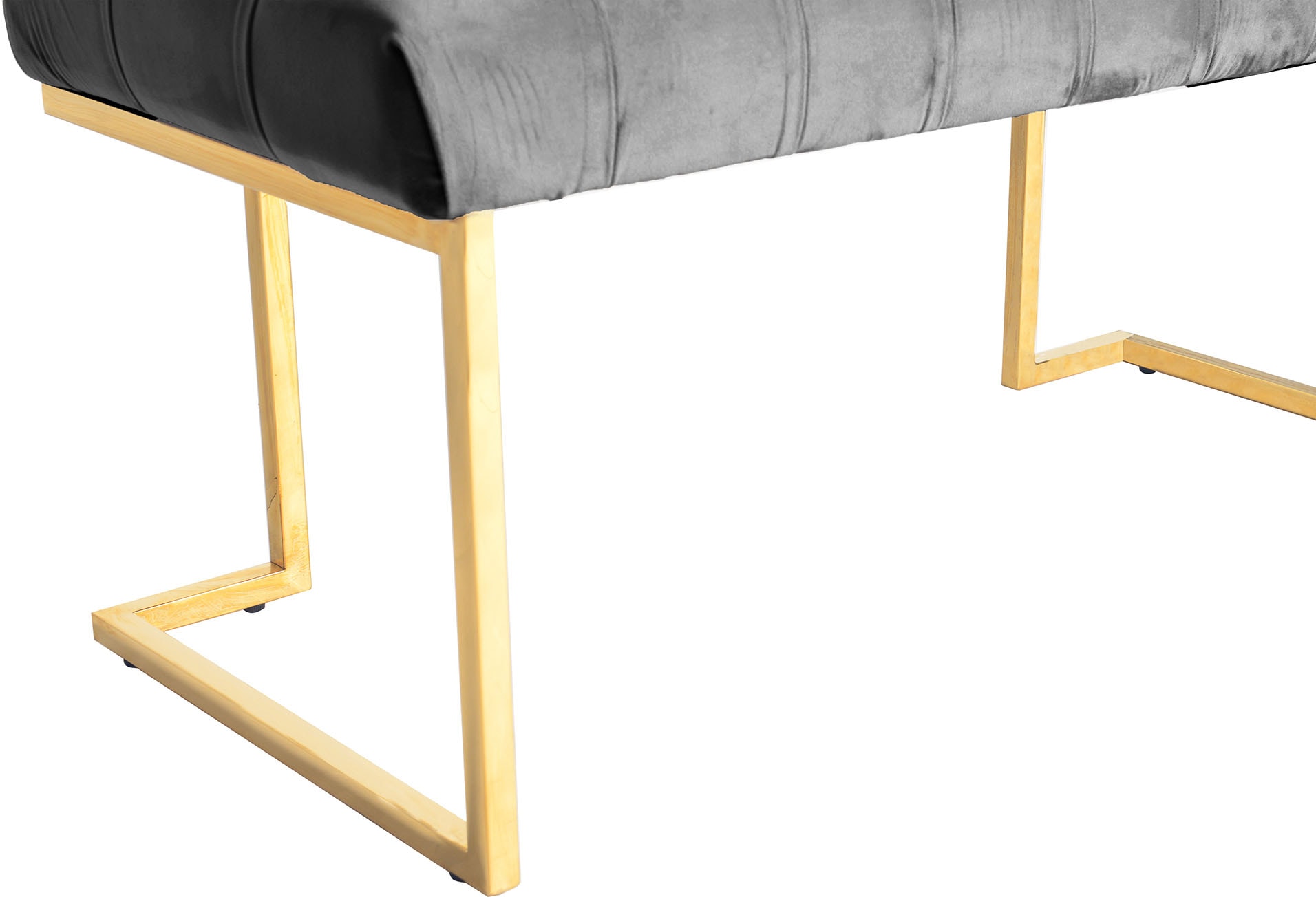 Kayoom Sitzbank »Rarity 225, Edler Touch durch goldenes Gestell« 1 Stk. tlg. eckig, samtweich, gesteppt, mit Zierknöpfen, Edelstahlgestell