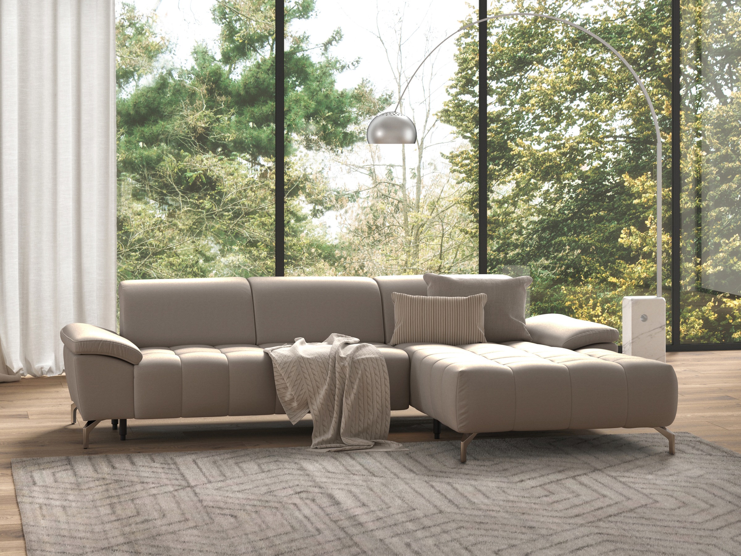 sit&more Ecksofa »Cool L-Form« wahlweise mit Kopfteilverstellung und Vorziehsitz, motorisch