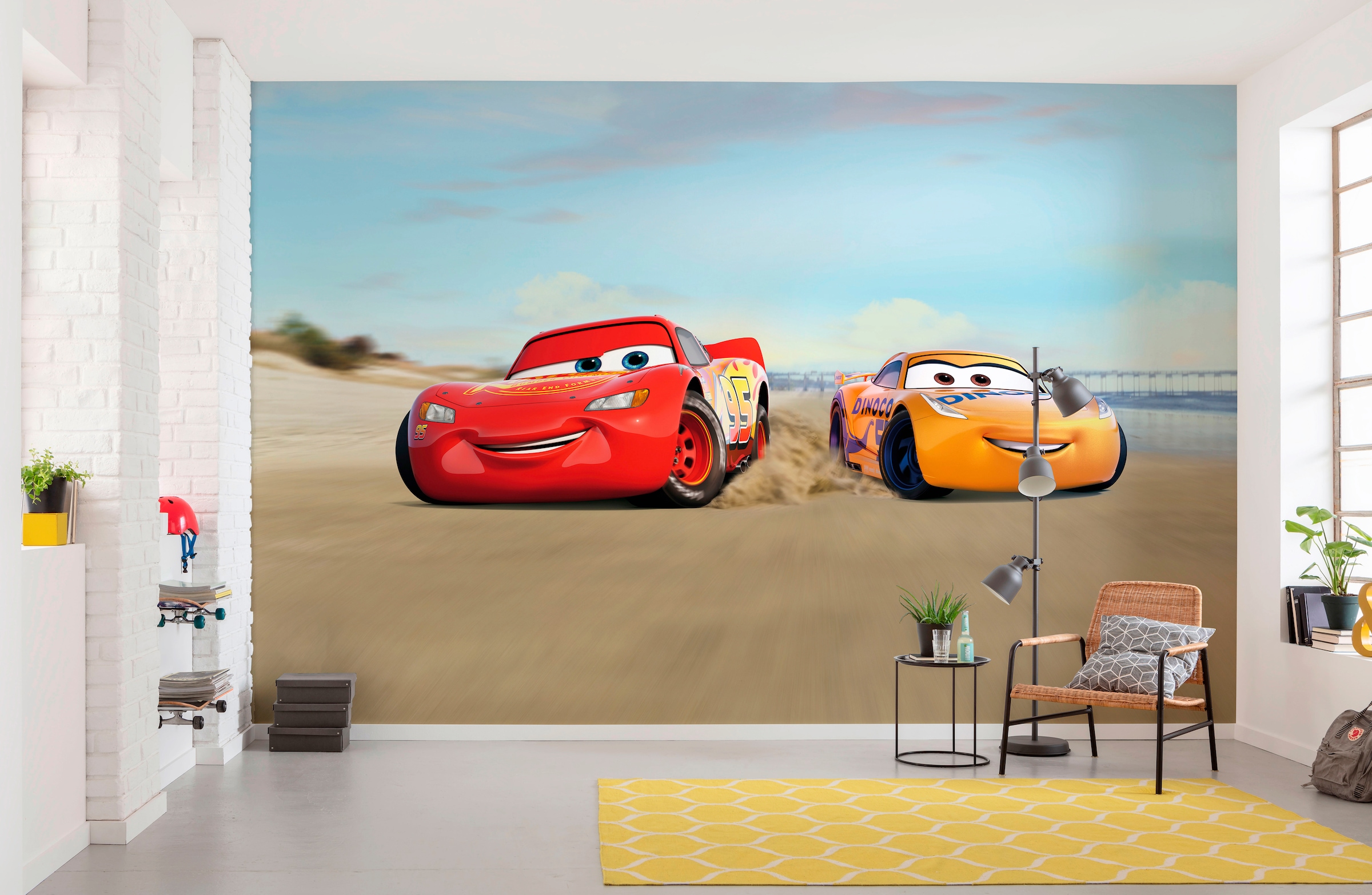 Komar Fototapete Cars Beach Race  368 x 254 cm günstig online kaufen