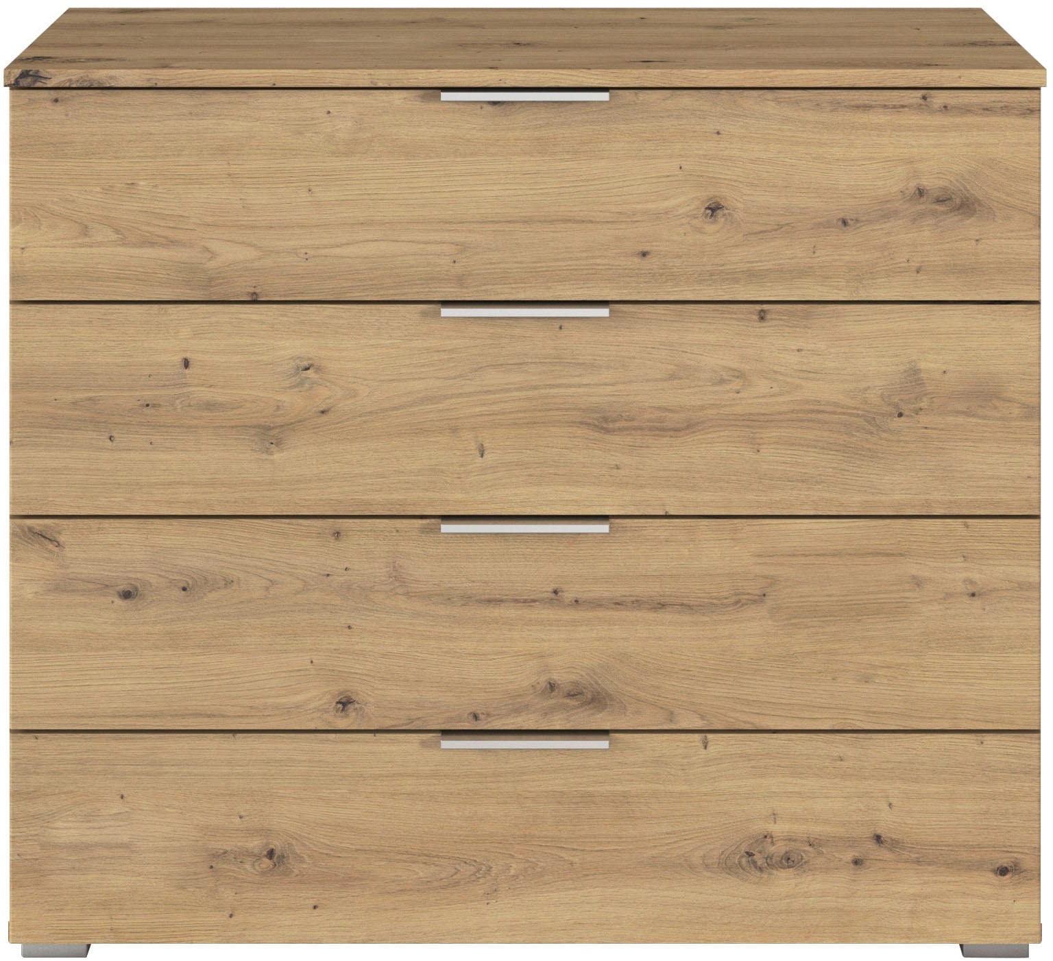 rauch Schubkastenkommode »Sideboard Schubladenkommode AGORDO mit Dekor- oder Hochglanzfront«, (in zwei Griff-Farben, Breite 80 cm inkl. Soft-Close-Funktion), vier große und geräumige Schubladen mit viel Stauraum MADE IN GERMANY