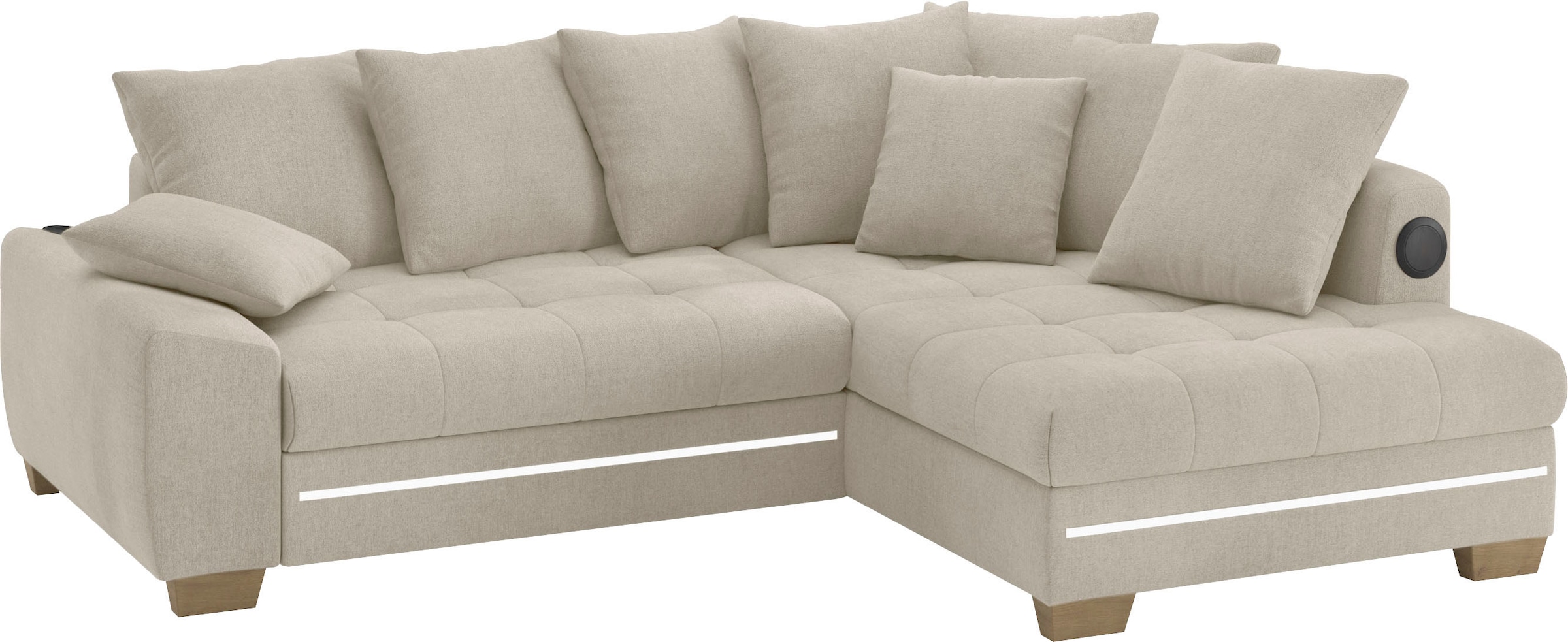 Mr. Couch Ecksofa »Nikita II, L-Form«, mit Kaltschaum, RGB-LED, Soundsystem günstig online kaufen