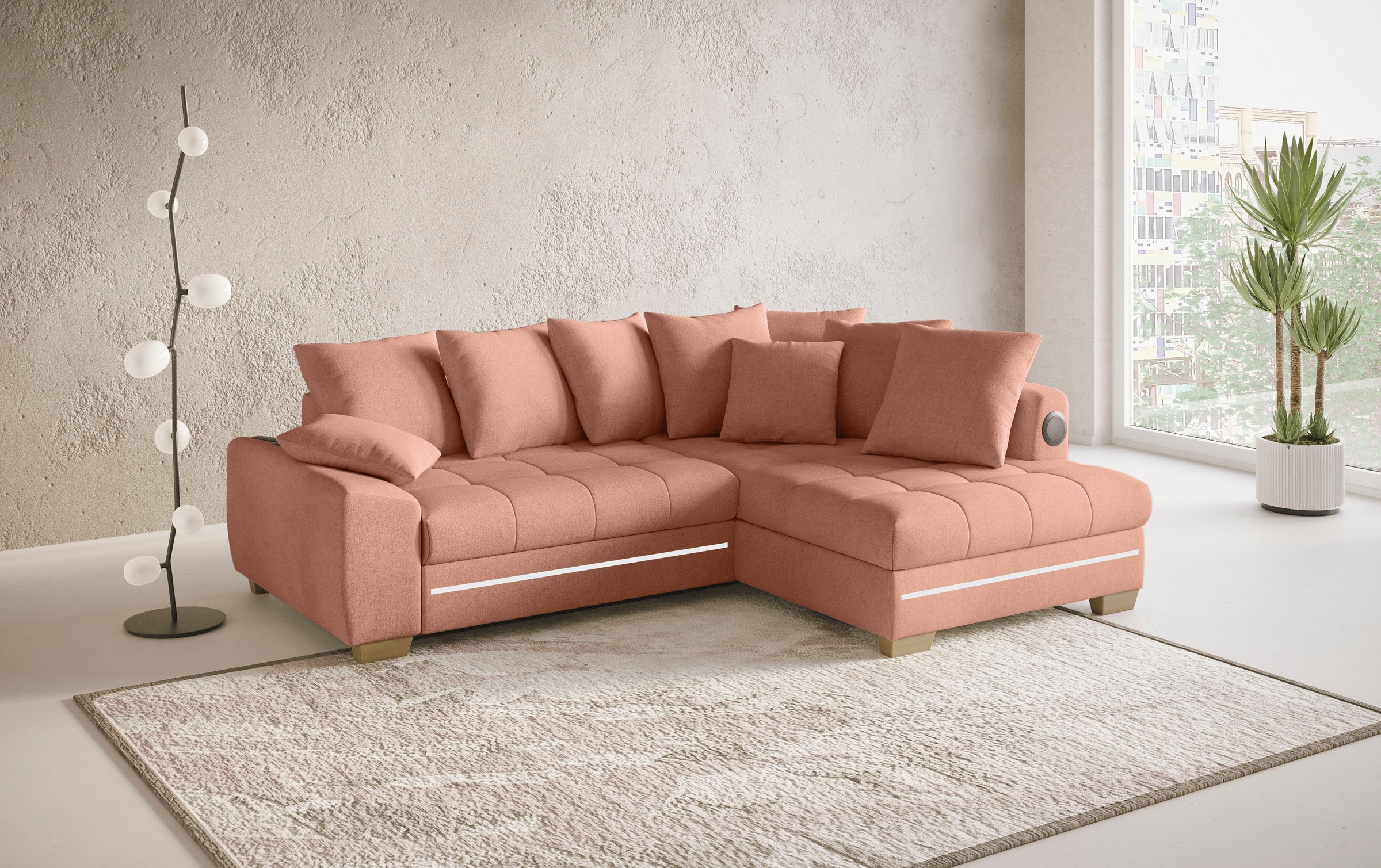 Mr. Couch Ecksofa »Nikita II, L-Form« mit Kaltschaum, RGB-LED, Soundsystem, günstig online kaufen