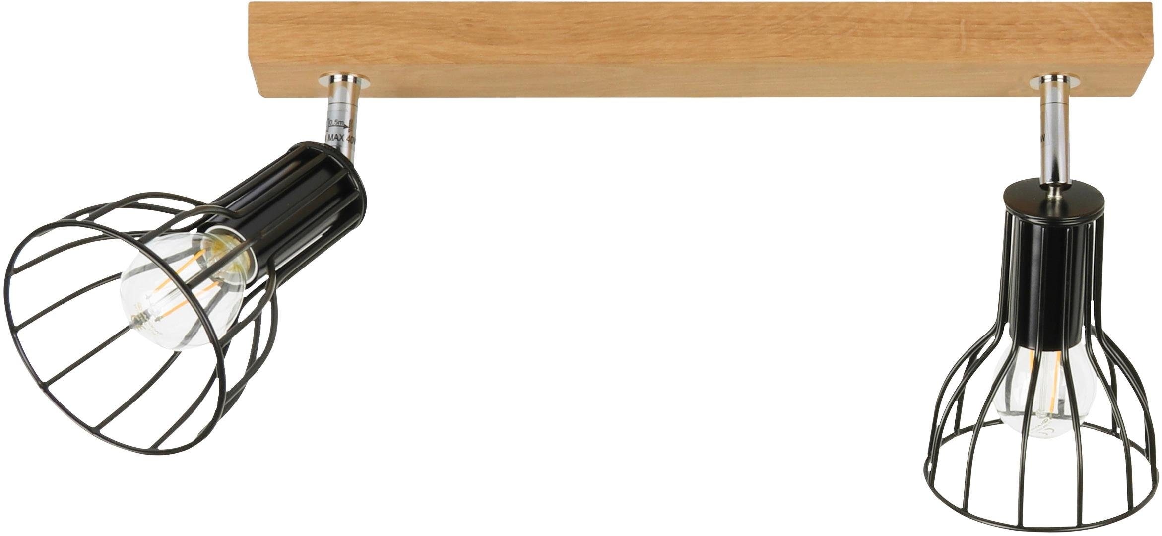 SPOT Light Deckenleuchte »MEGAN WOOD«, 2 flammig, Leuchtmittel E14   ohne L günstig online kaufen