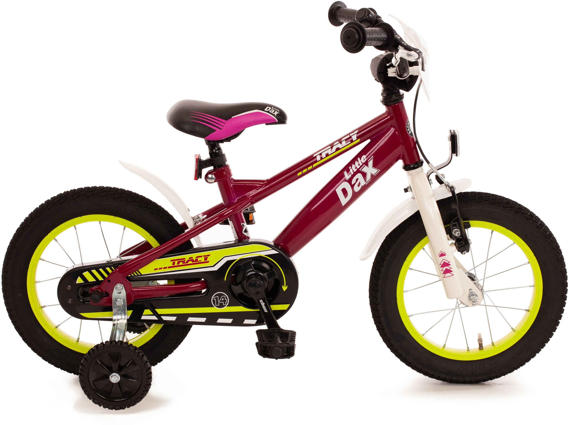 Kinderfahrrad „Kinderfahrrad – „Little-Dax TRACY“, fuchsia/pink/weiß“, 1 Gang rosa 14 Zoll (35,56 cm) 22 cm – 14 Zoll (35,56 cm)