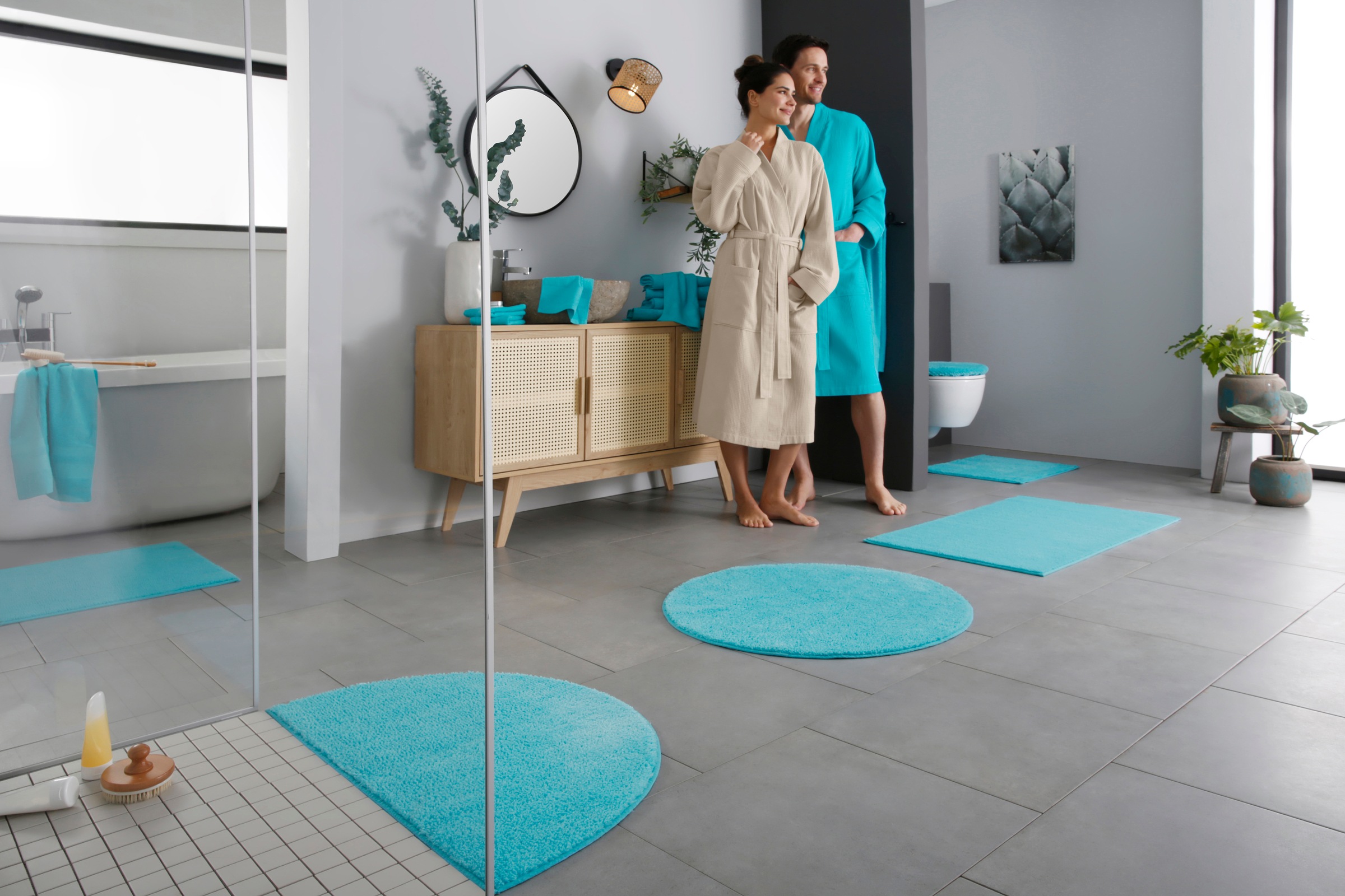 my home Badematte »Vanessa, Badvorleger, Badezimmer Teppich«, rutschhemmend günstig online kaufen