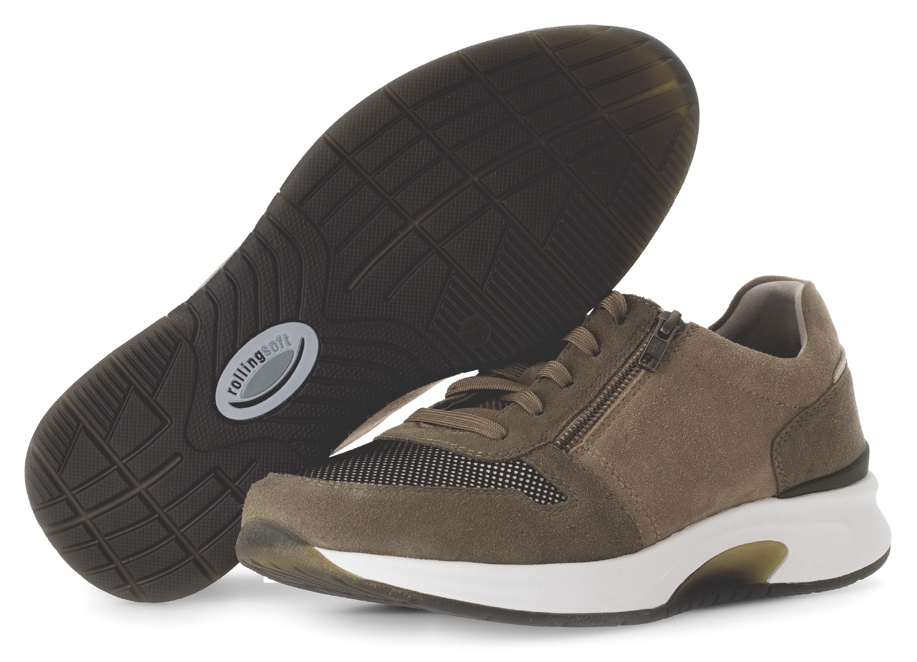 rollingsoft Keilsneaker  , Freizeitschuh, Halbschuh, Schnürer mit Außenreißverschluss, G-Weite