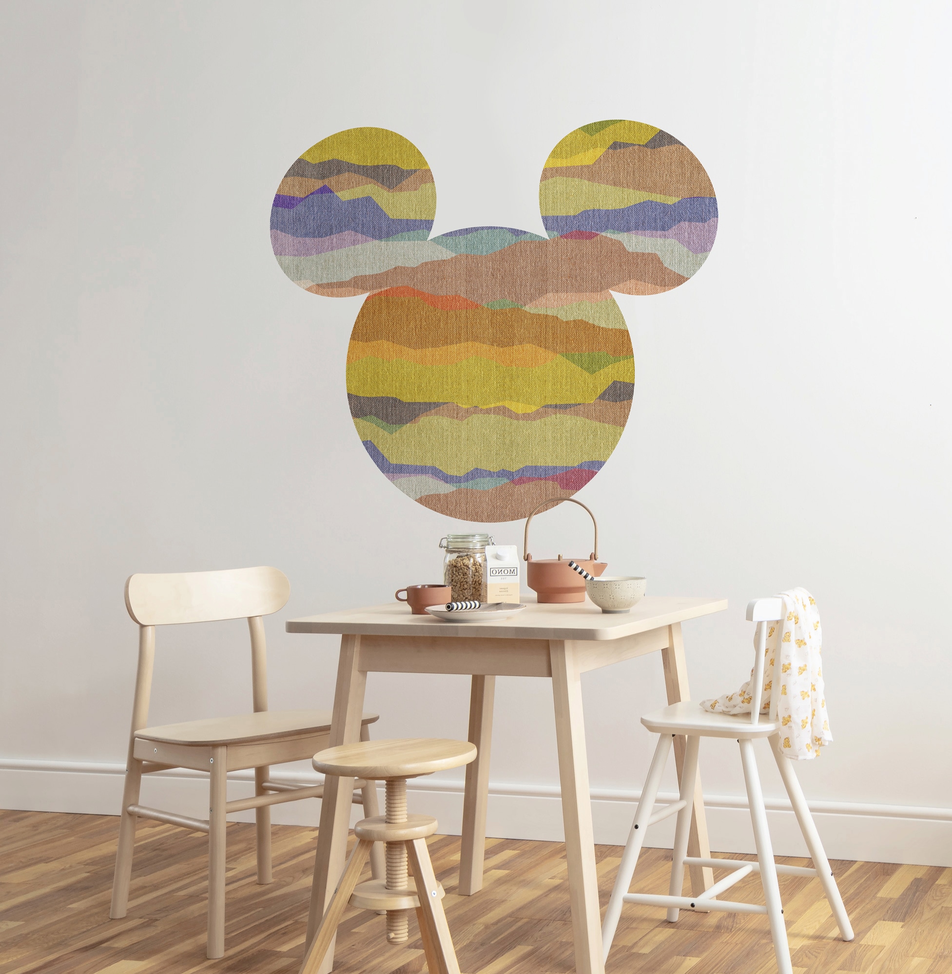 Komar Vliestapete »Vlies selbstklebend - Mickey Head Vista - Größe 125 x 125 cm«, bedruckt, Kinderzimmer