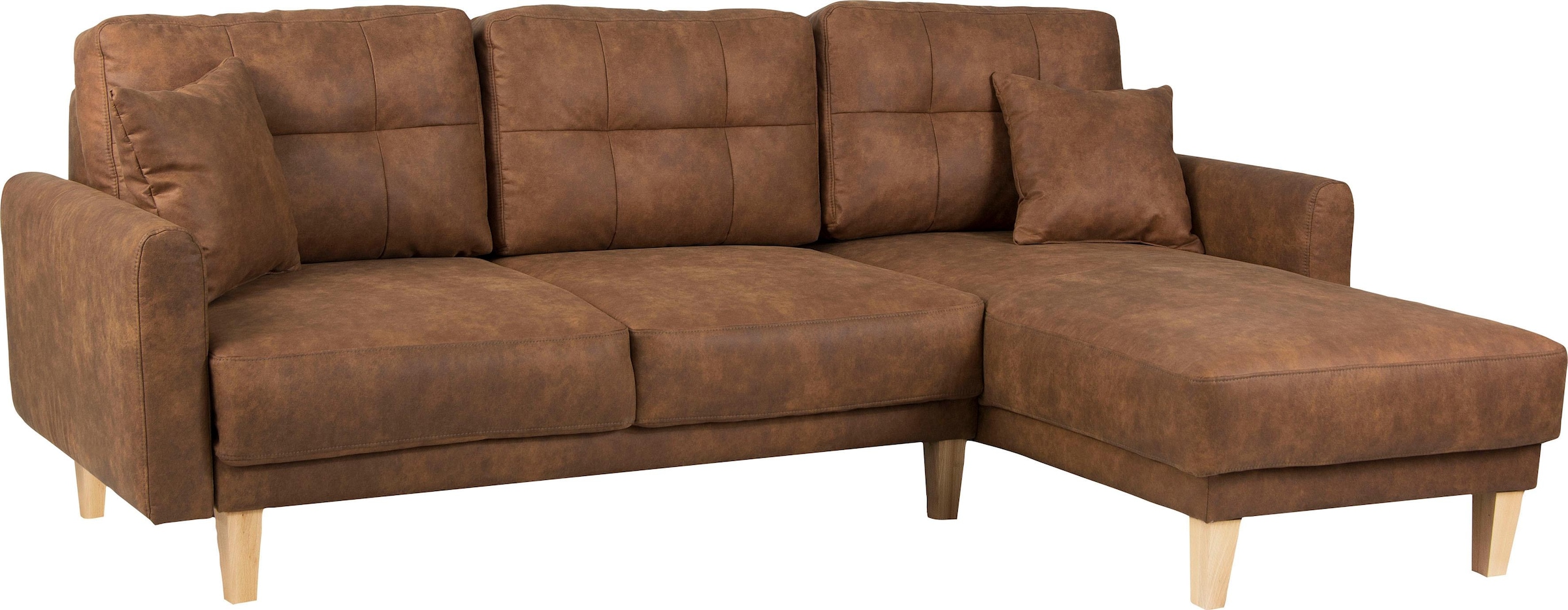 Home affaire Ecksofa »TRIPLO optionale Schlafsofa mit Bettkasten, Maße B/T/H: 234/164/89 cm«, L-Form wahlweise mit Bettfunktion - Liegefläche 132x210 cm