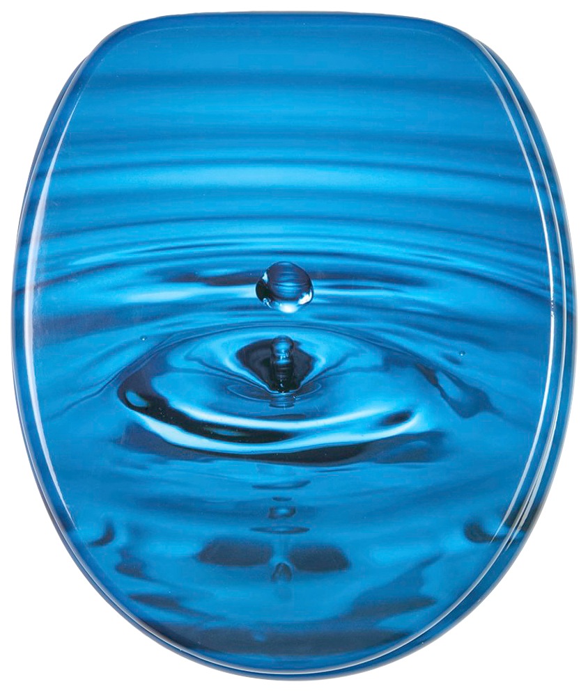 Sanilo Badaccessoire-Set »Wassertropfen«, (Komplett-Set, 3 tlg.), bestehend aus WC-Sitz, Badteppich und Waschbeckenstöpsel