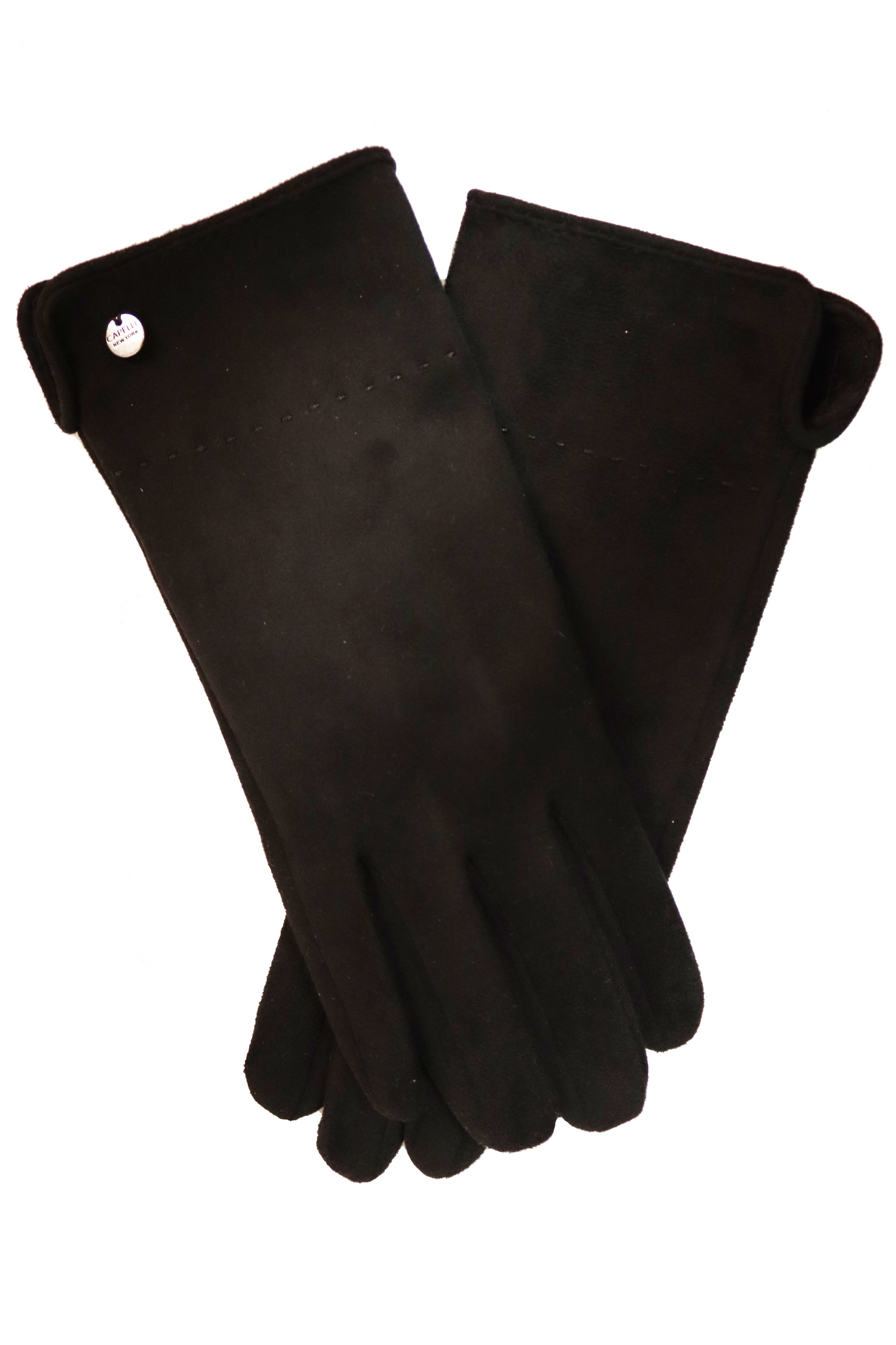 Capelli New York Strickhandschuhe 1 Paar,  mit Ziernaht, Metall-Logo, Feinripp-Strick, elastisch