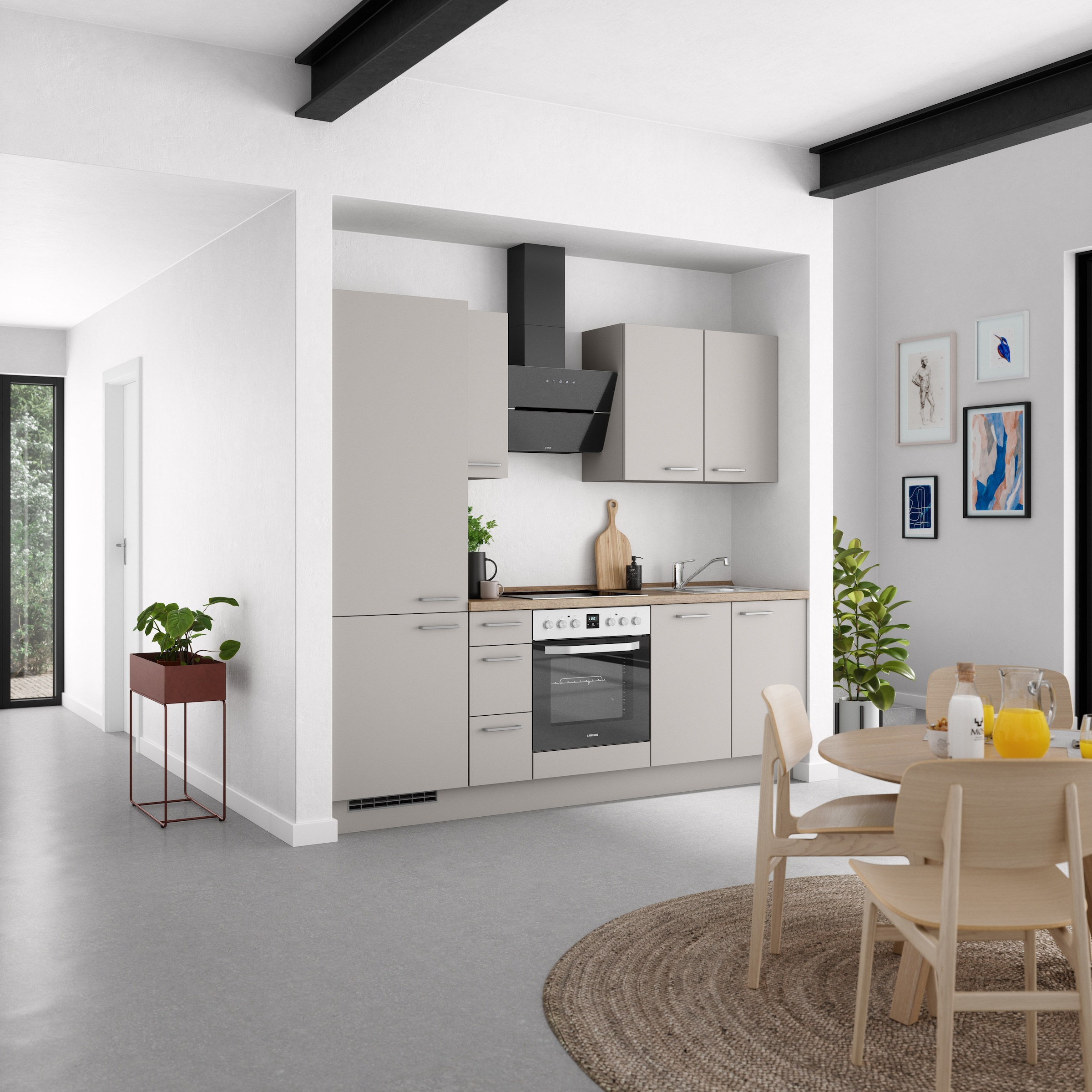 nobilia® Küchenzeile »"Touch II"«, vormontiert, Ausrichtung wählbar, Breite 240 cm, wahlw. mit E-Geräten