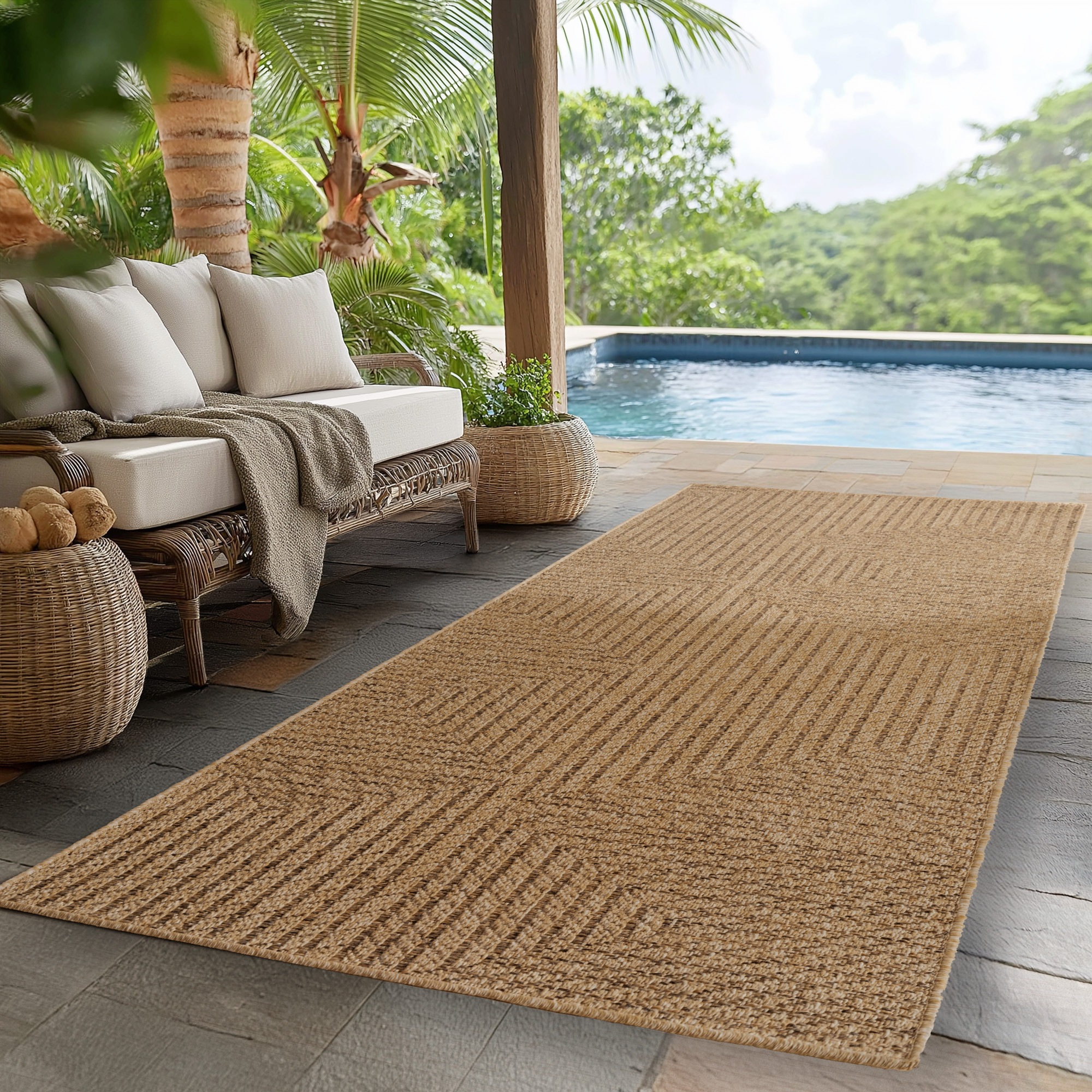 Ayyildiz Teppiche Outdoorteppich »TIMBER 1404«, rechteckig, 5 mm Höhe, Läuf günstig online kaufen