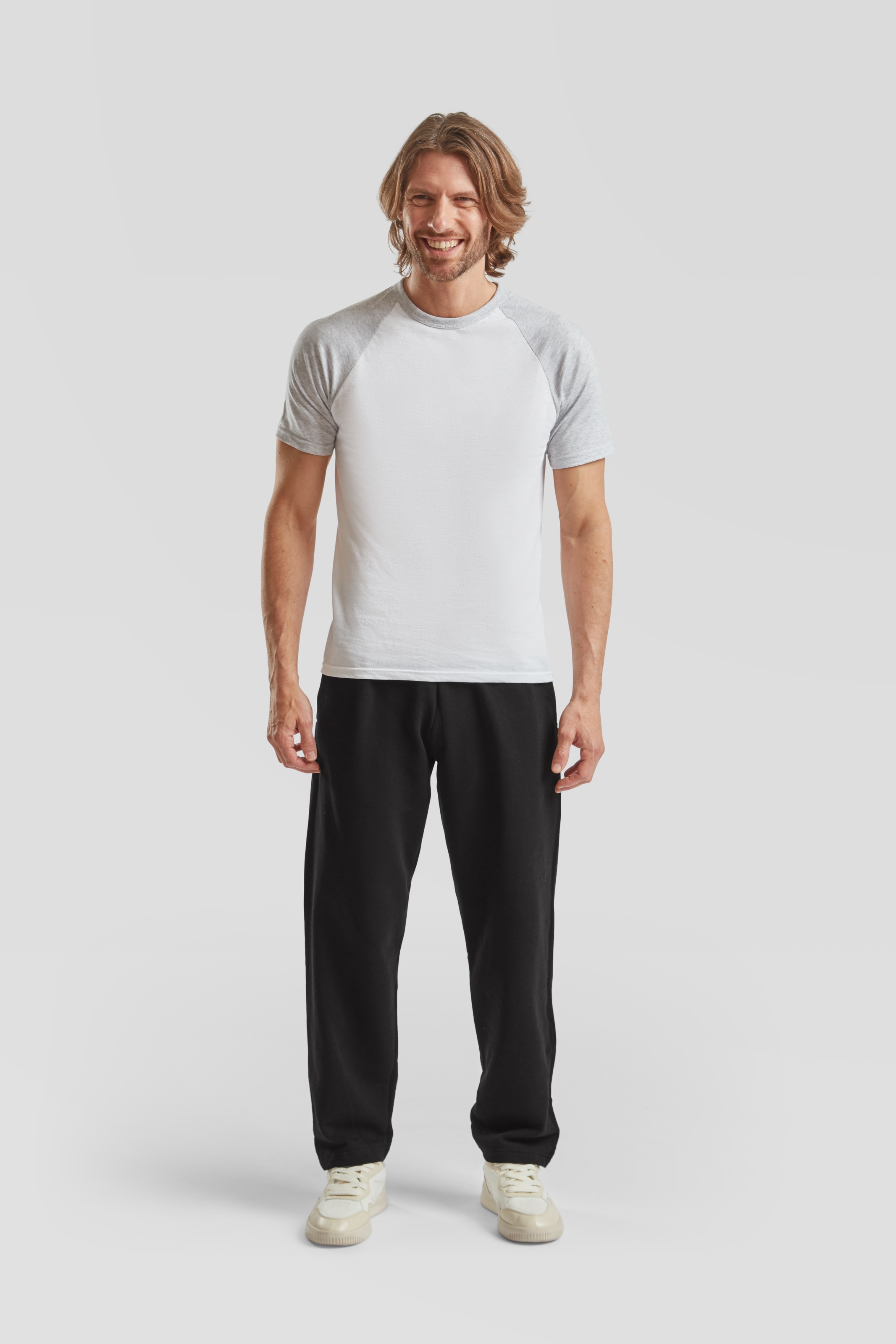Fruit of the Loom Sweathose, (Packung, 2 tlg.), Jogger mit offenem Beinabschluss