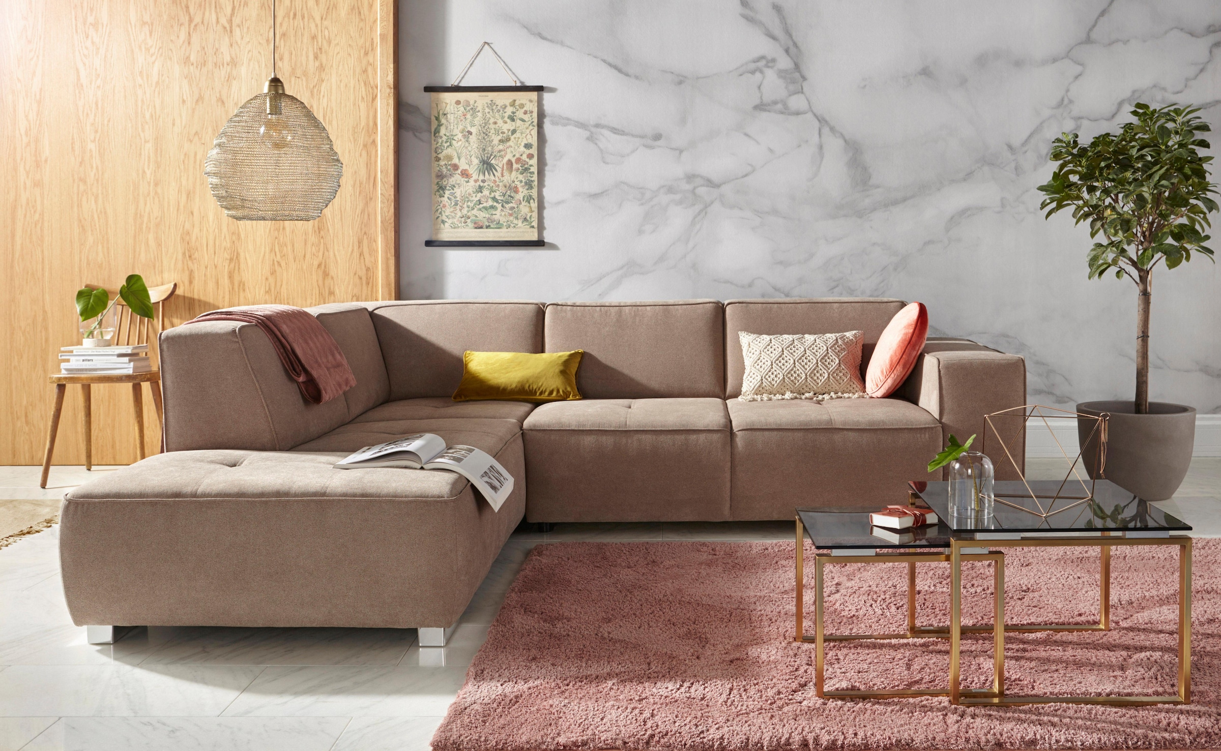 INOSIGN Ecksofa »Sapporo L-Form«, wahlweise Bettfunktion oder Sitztiefenver günstig online kaufen