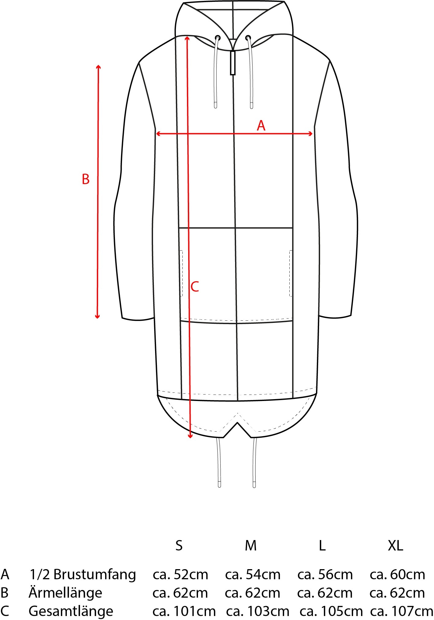 Zwillingsherz Kurzmantel »"Morning Coffee"« große Stickerei hinten, Taschen, Reißverschluß