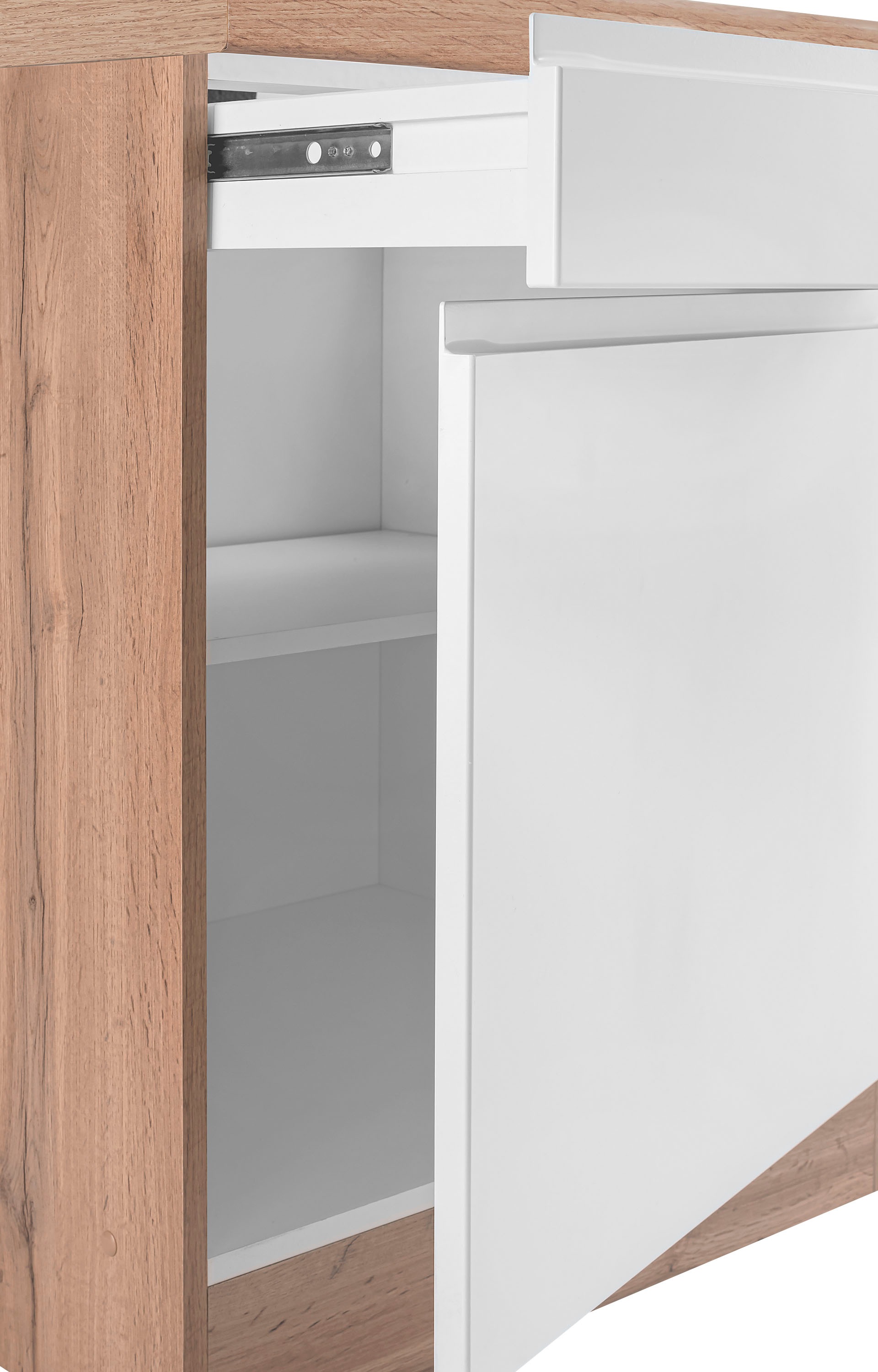 KOCHSTATION Unterschrank »KS-Bruneck« >>Bruneck<< 120 cm breit, für viel Stauraum, hochwertige MDF-Fronten