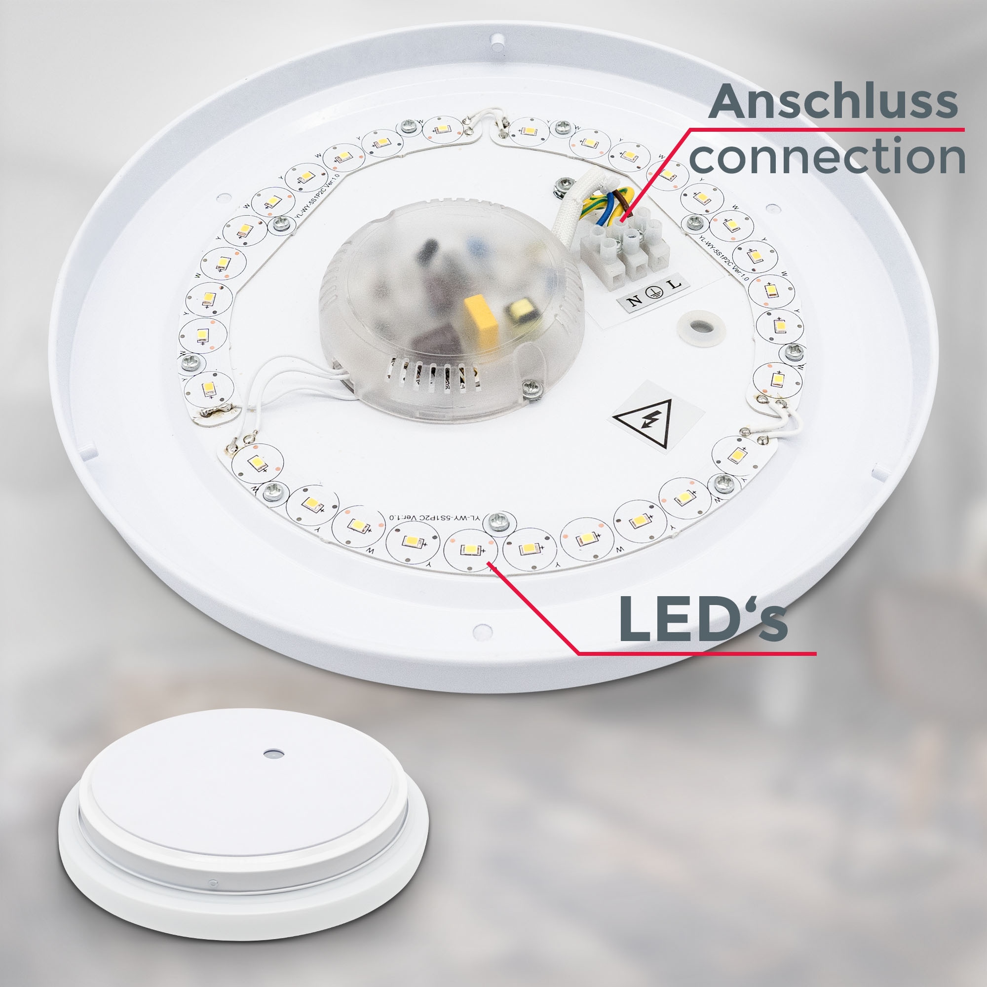 B.K.Licht LED Deckenleuchte »CCT-LED Bad-Deckenlampe, Badleuchte mit Fernbedienung«, 1 flammig, Leuchtmittel LED-Modul | LED fest integriert, IP44, Ø28,8cm, Dimmbar, Farbtemperatursteuerung (3000K-6500K) 12W