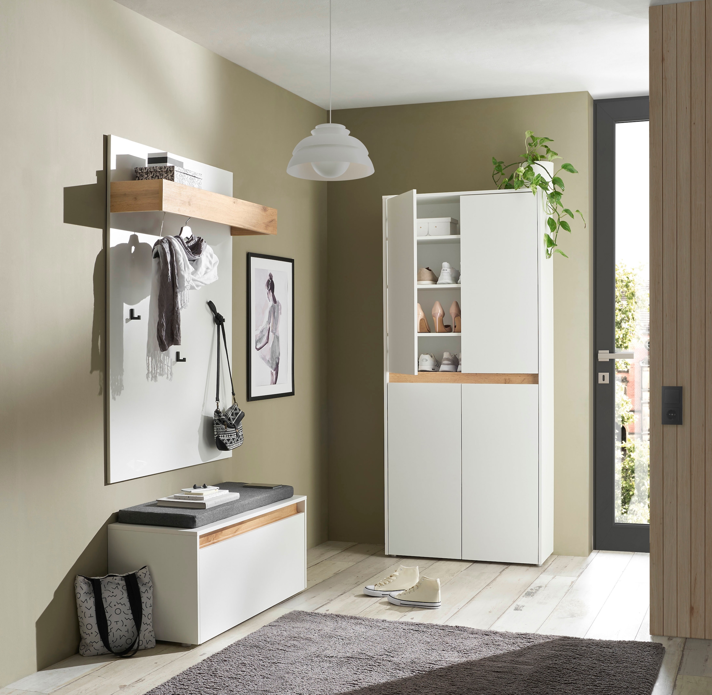 INOSIGN Schuhschrank »City/Giron, modernes Schuhregal, Schrank für 32 Schuhe, Schuhkommode«, acht Schuhfächer, viel Stauraum, 93 cm breit