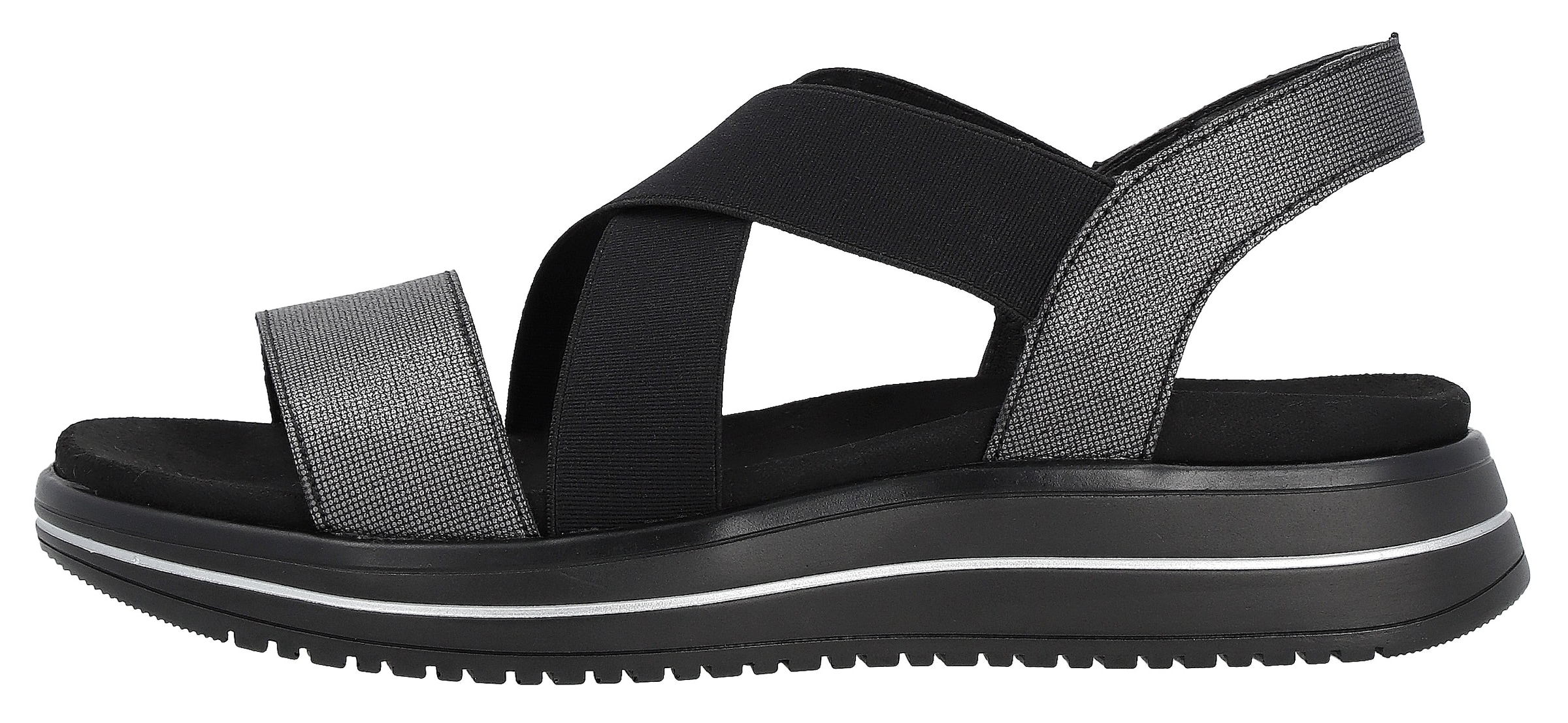 Remonte Riemchensandale  , Sommerschuh, Sandalette, Keilabsatz, mit praktischem Gummizug