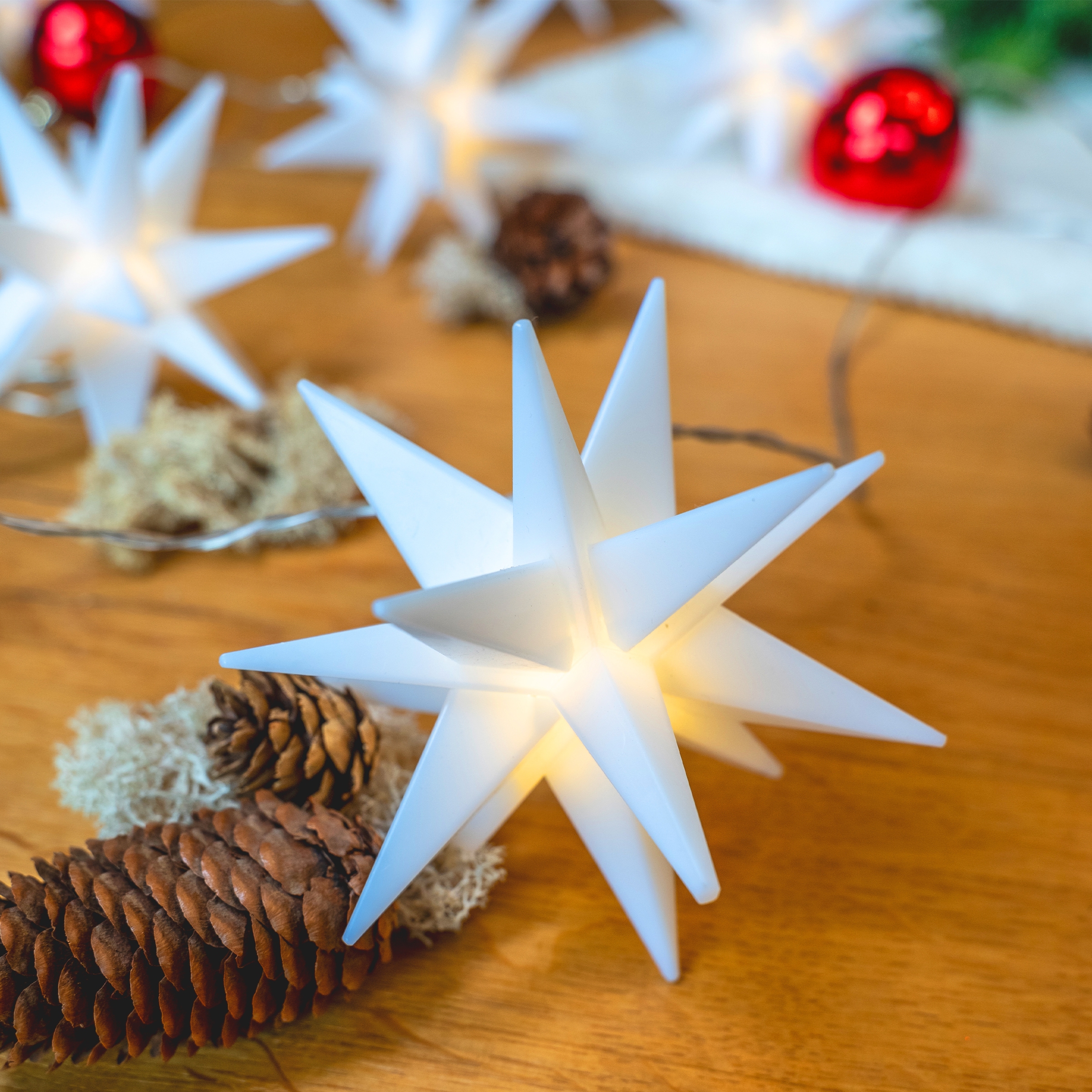 my home LED-Lichterkette »Elvya« 10 Stk.-flammig 3D 10er Sternenlichterkette