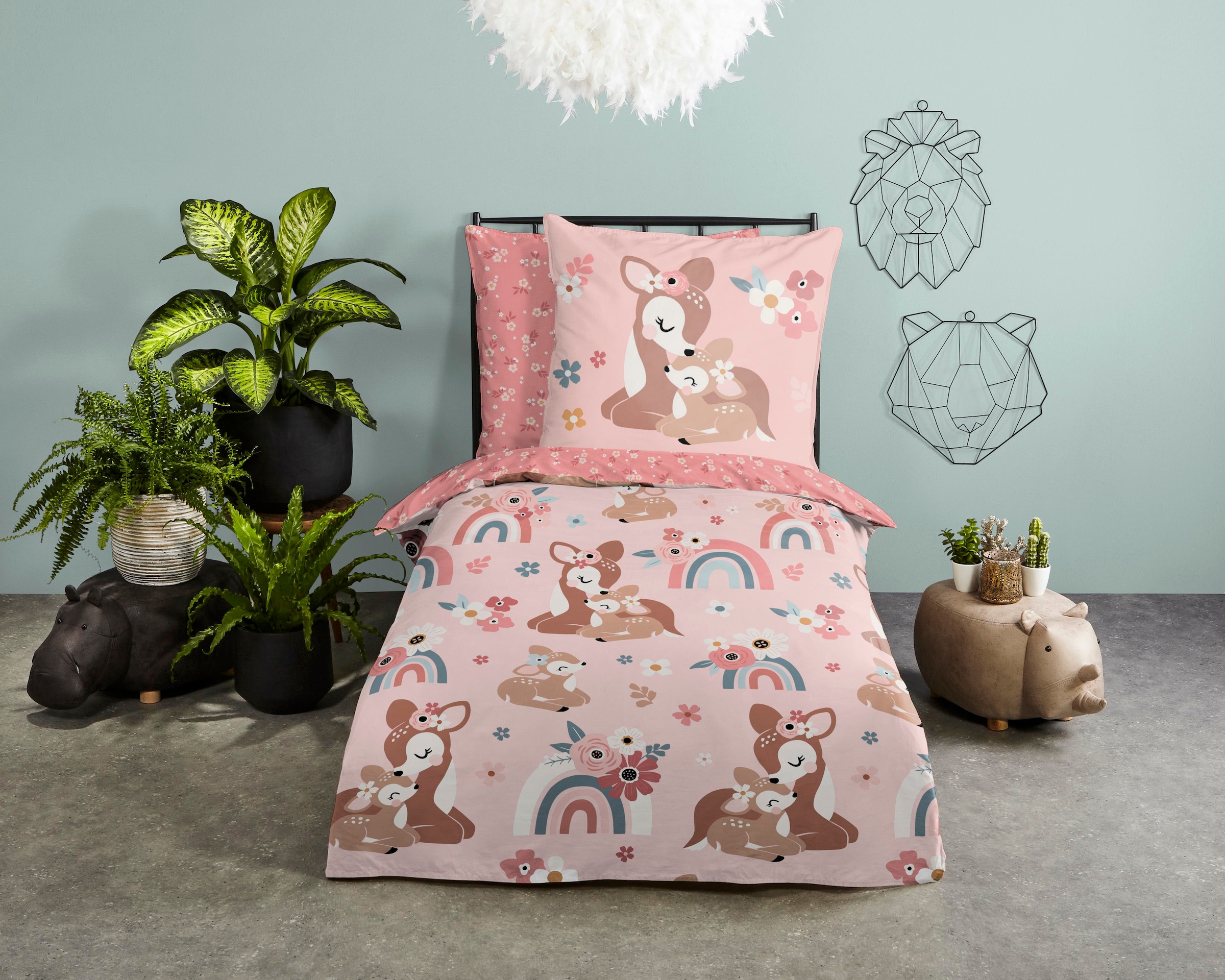 good morning Kinderbettwäsche »Bibi blossom«, Baumwolle, 135x200, Reißversc günstig online kaufen