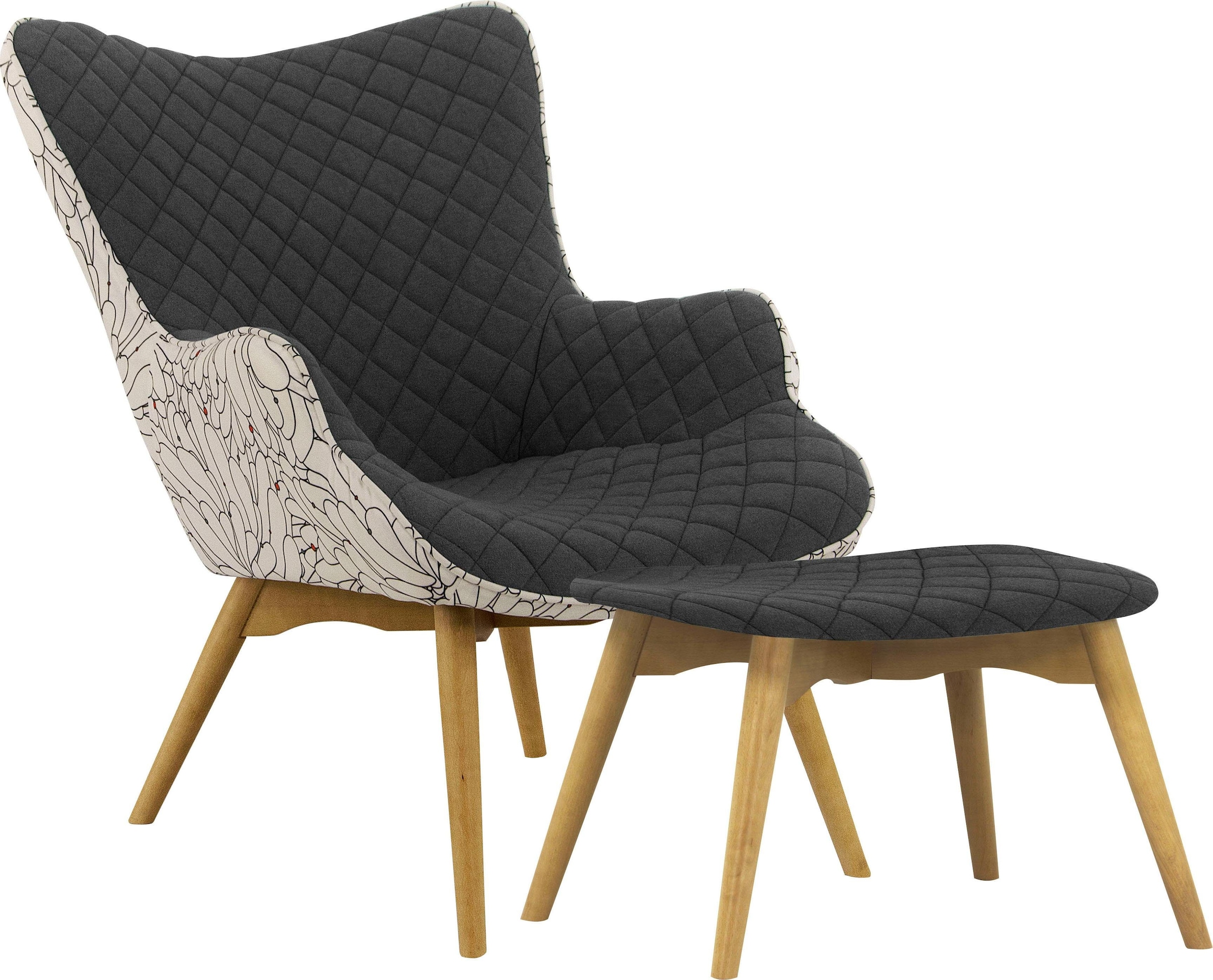 Home affaire Sessel »Duke Print« Karoprägung im Sitzbereich und Dekostoff a günstig online kaufen