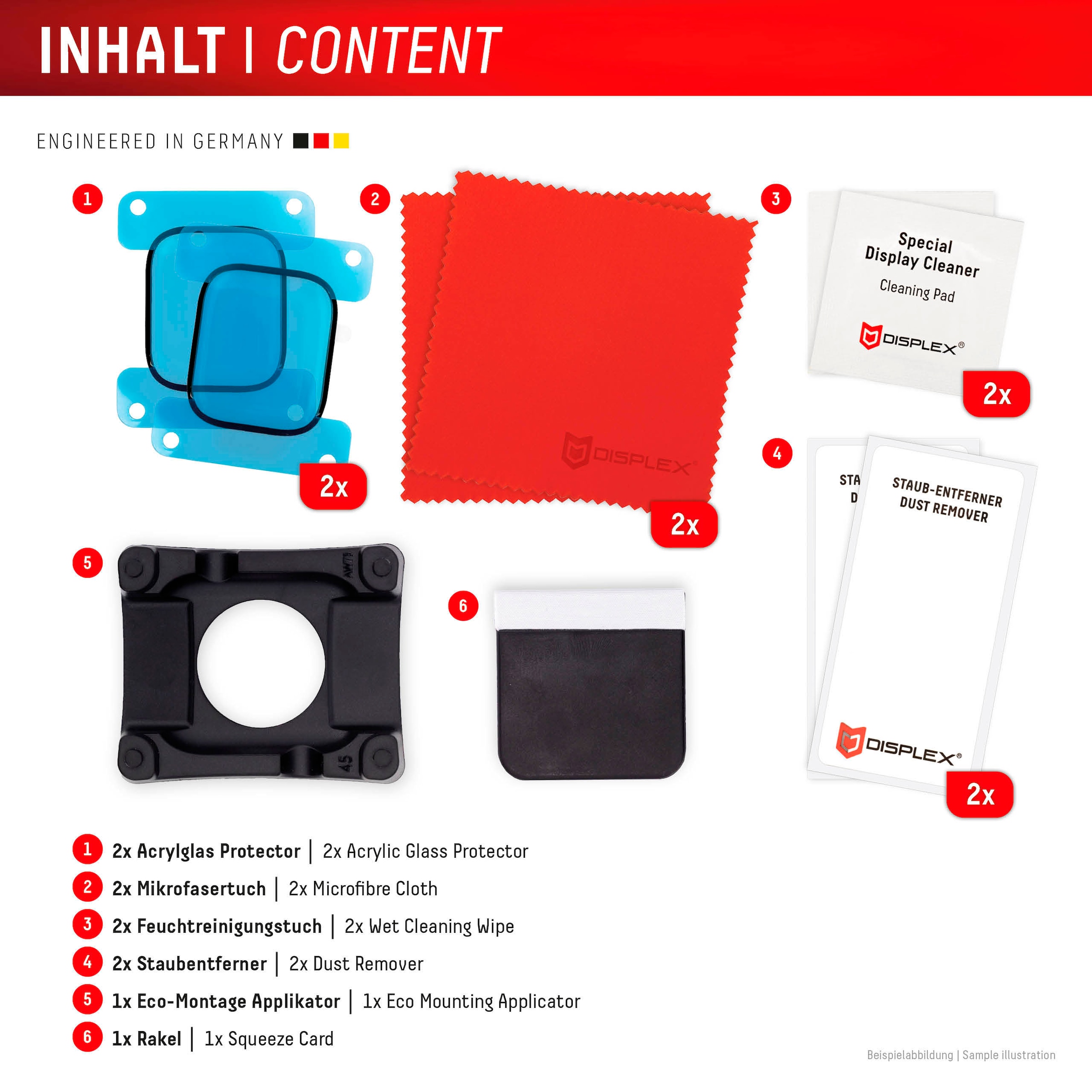 Displex Displayschutzglas »Smartwatch Glass Unbreakable Protector Full Cover« für Apple Watch Series 10 46 mm;Apple Watch Series 11 46 mm Packung, 2x Acrylglas Protector,  Displayschutzfolie, Schutzfolie, Bildschirmschutz, kratz- & stoßfest