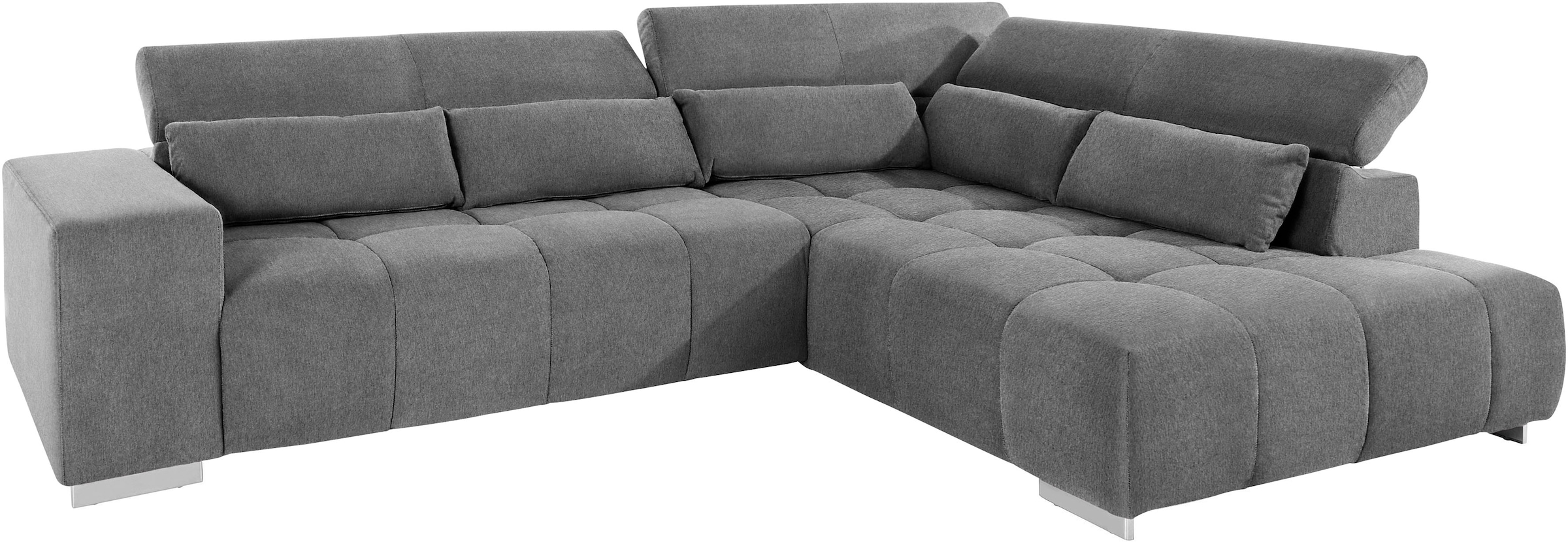 COTTA Ecksofa »Orion L-Form«, mit Kopfteilverstellung & 5 Nierenkissen