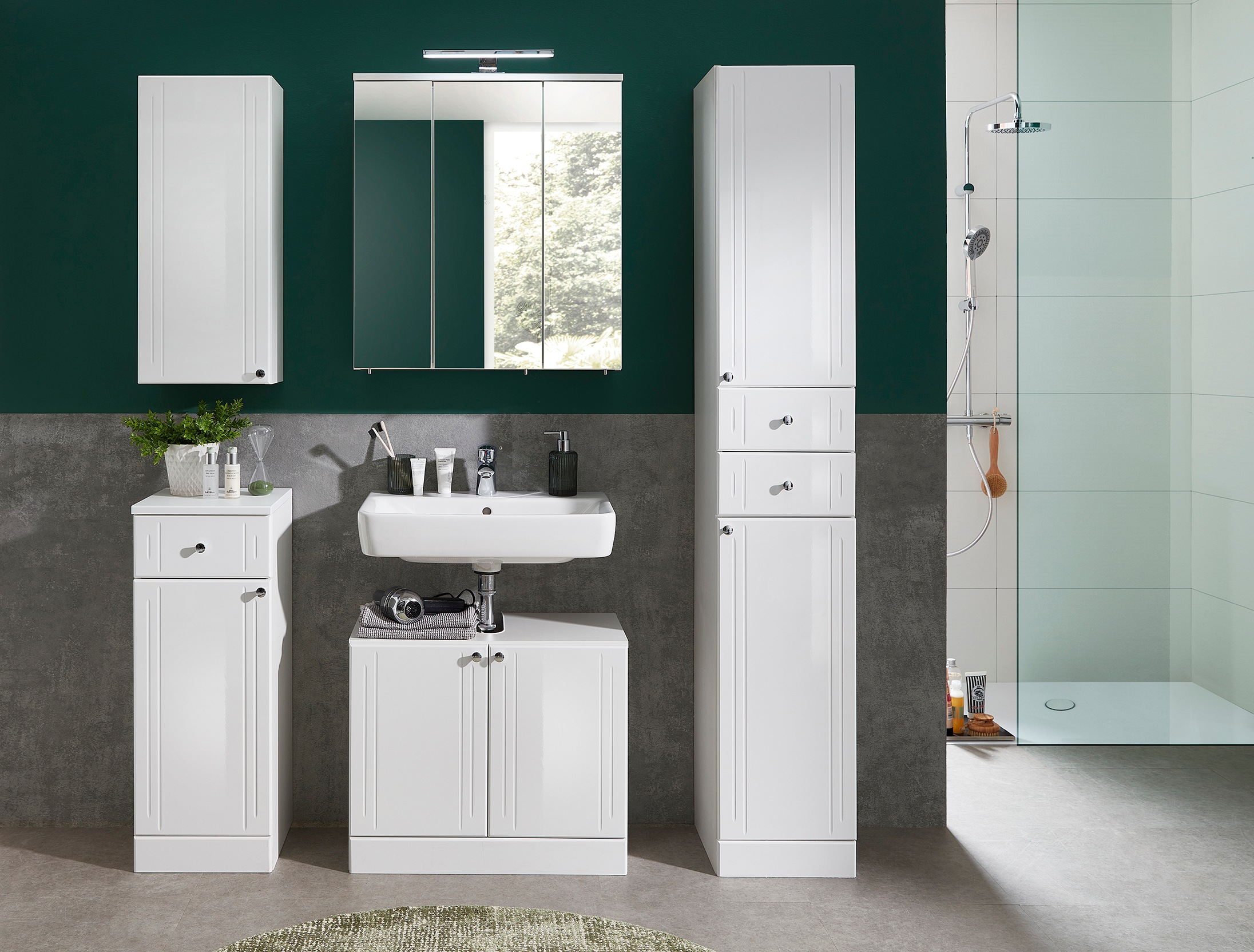 Saphir Badmöbel-Set »Quickset 955 2-teilig, Waschbeckenunterschrank und LED günstig online kaufen