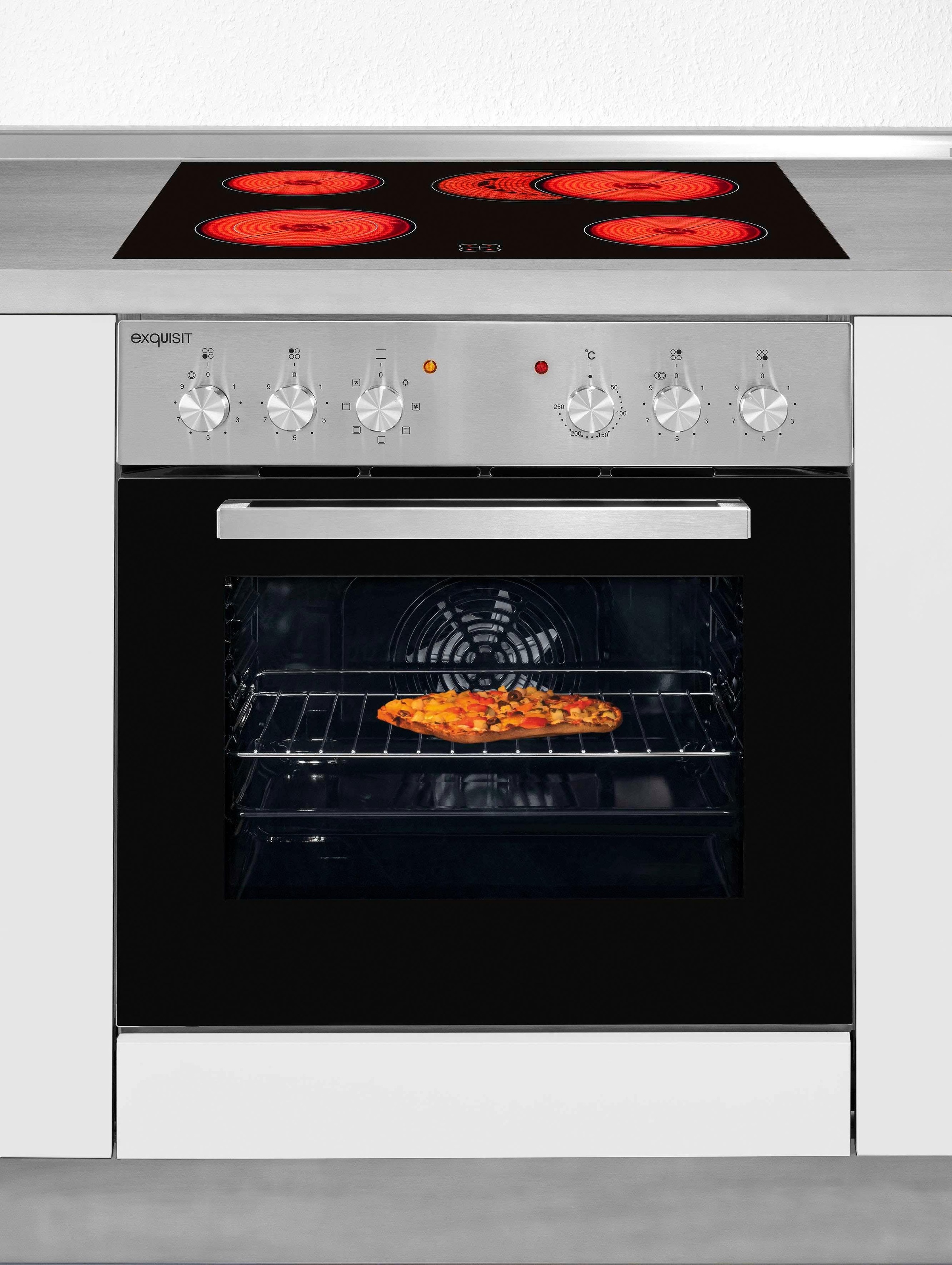 exquisit Elektro-Herd-Set »EHE 156-2.1UBZ-Set« Herd mit Umluft, Kochfeld mi günstig online kaufen