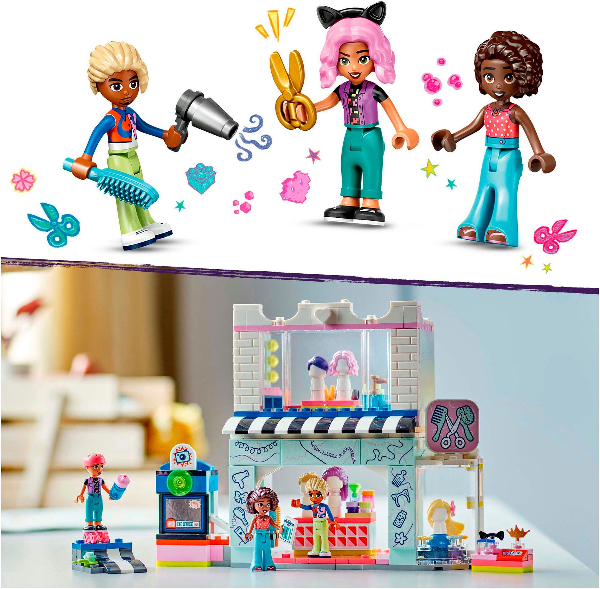 LEGO® Konstruktionsspielsteine »Friseursalon (42662), LEGO Friends«, (347 St.), Made in Europe