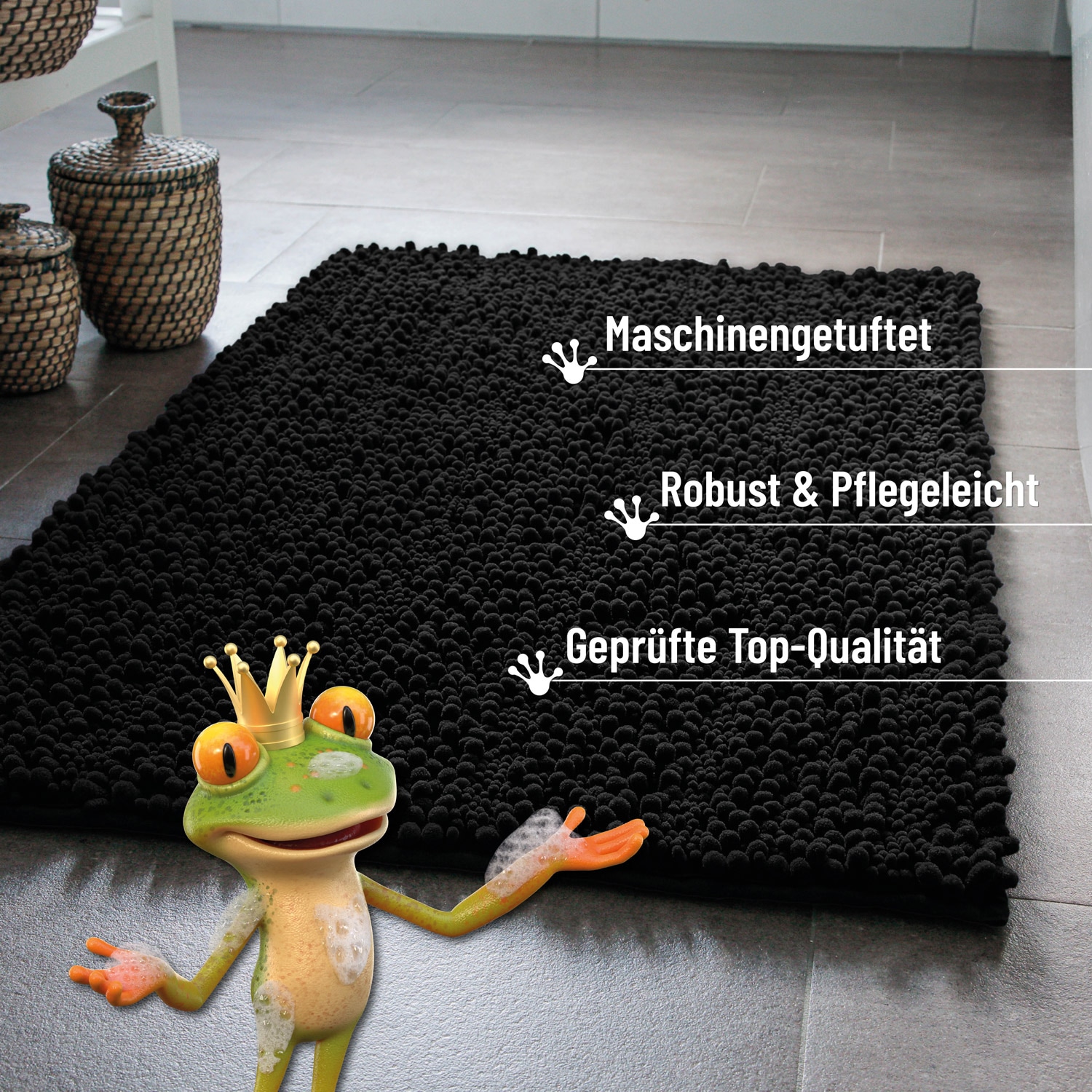 Wecon home Basics Badematte »Benno« Höhe 22 mm waschbar, rutschfest, sehr weich, strapazierfähig, Chenille, robust