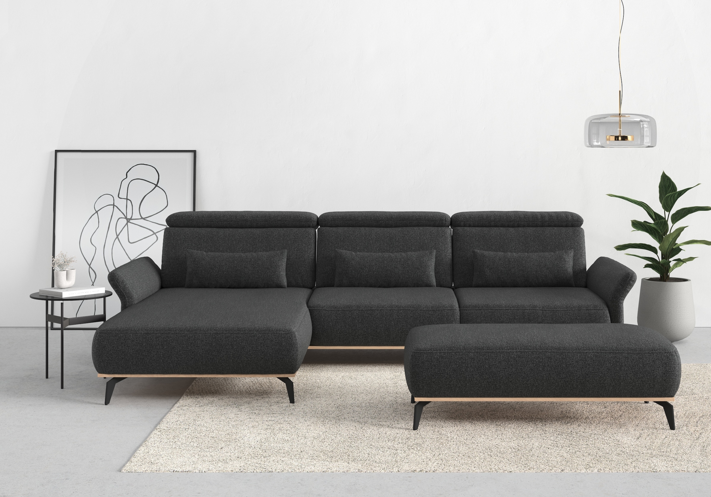 Places of Style Ecksofa "Fjord L-Form", massiv, wahlweise mit Armlehnfunkti günstig online kaufen