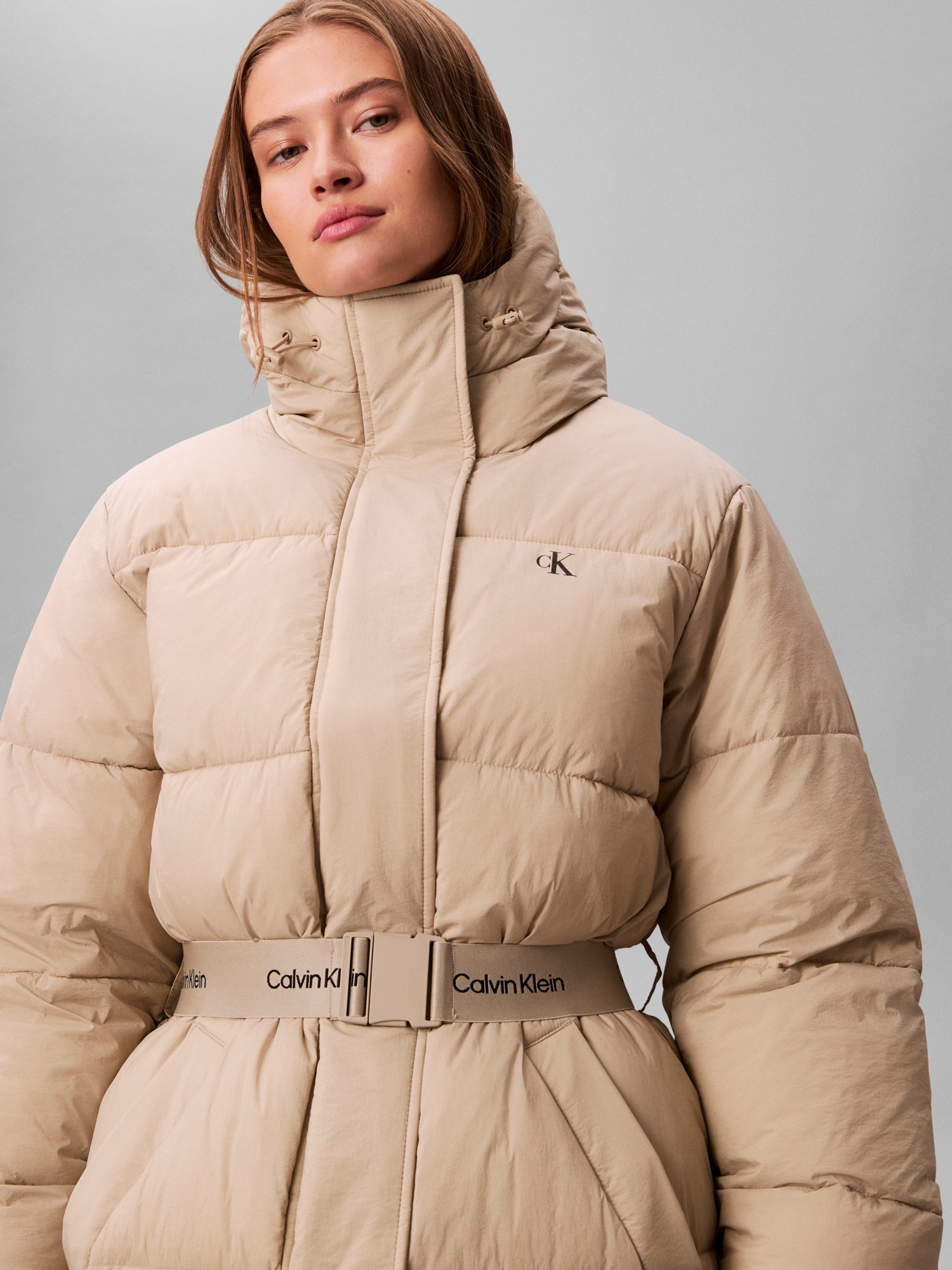 Calvin Klein Jeans Steppmantel »BELTED MIDWEIGHT LONG PUFFER« Mit Rundhalsausschnitt, regular fit