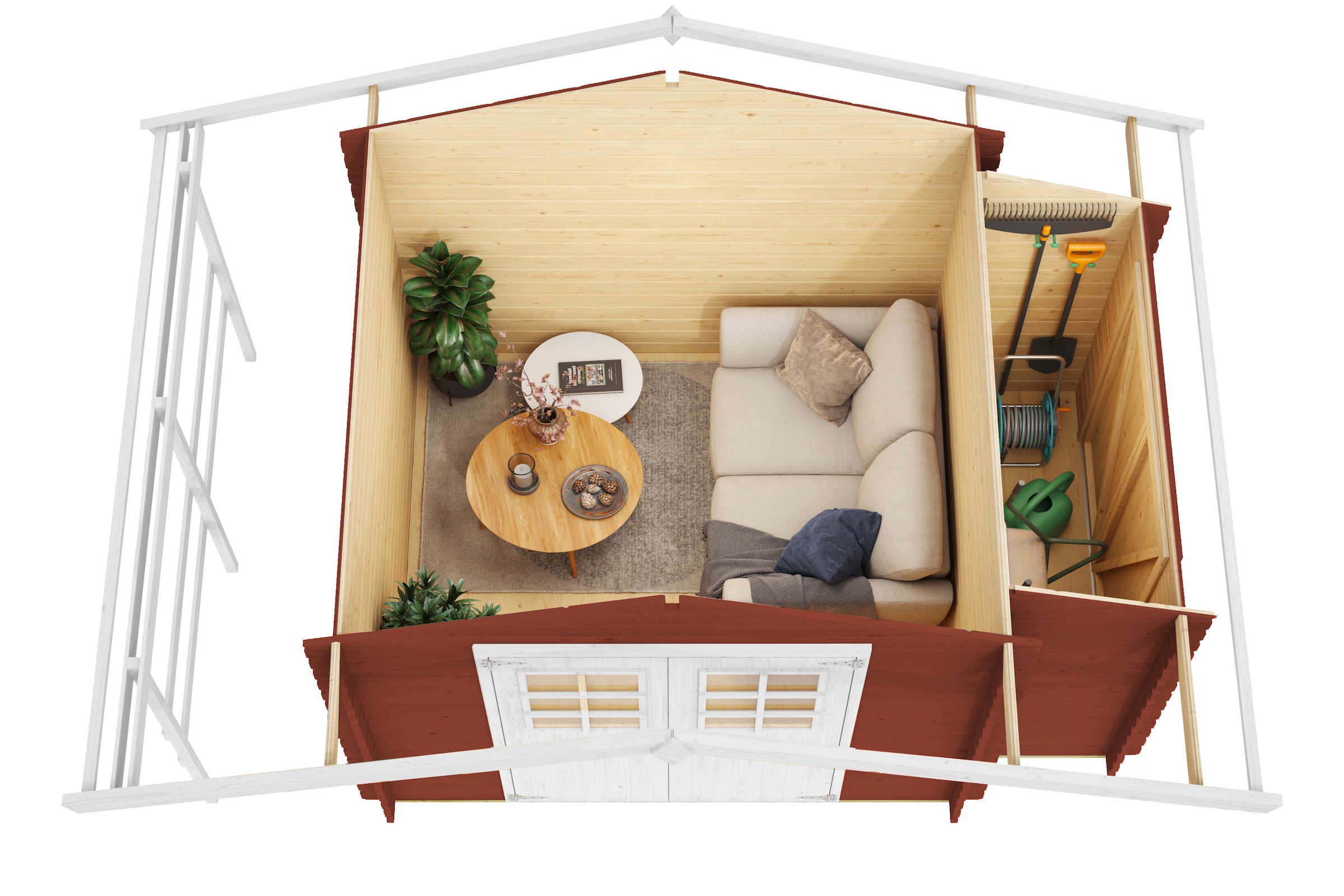 Nordic Holz Gartenhaus »Vilano 2«, mit 3 getrennten Bereiche