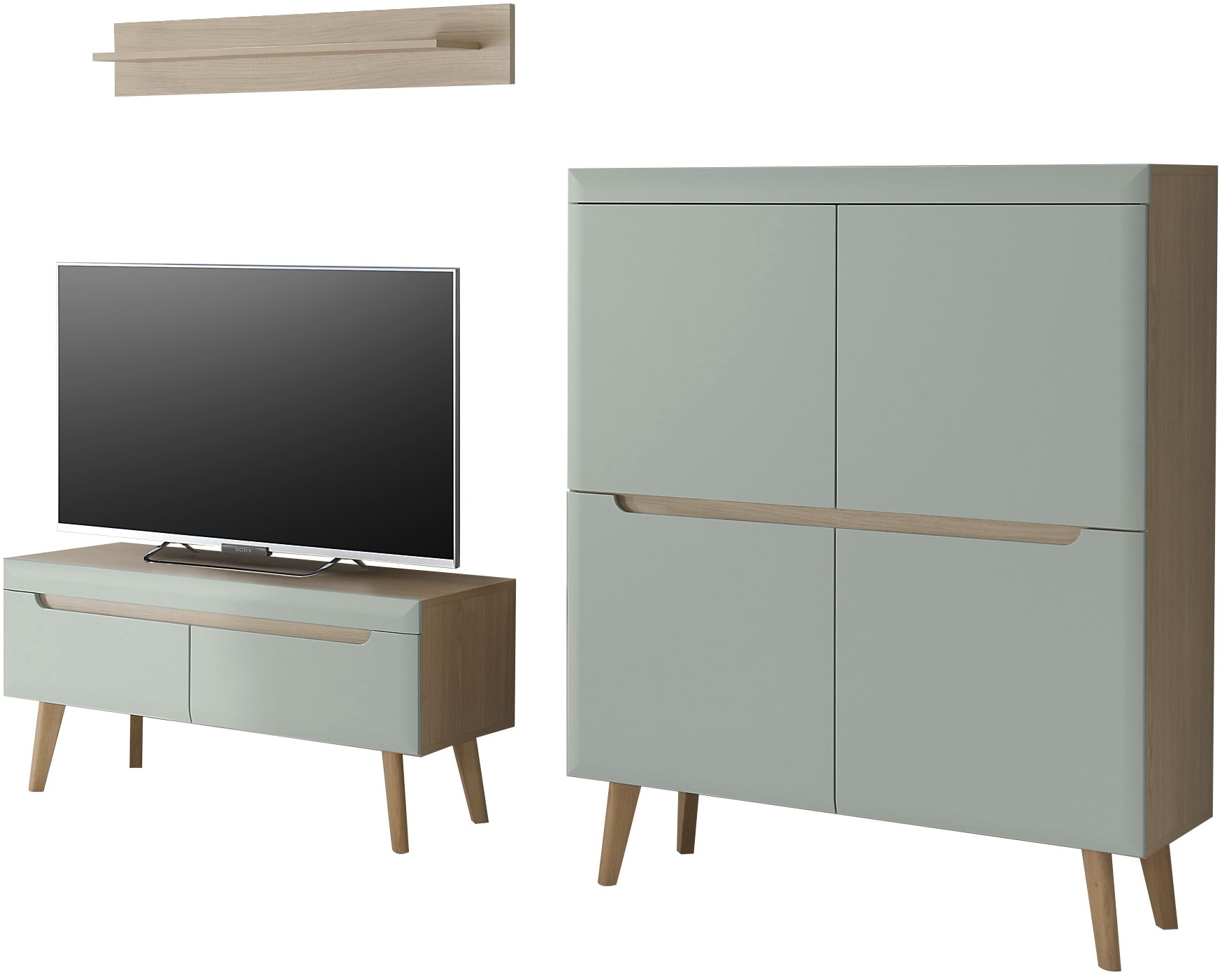 INOSIGN Wohnwand »Torge, Anbauwand, Schrankwand, Mediawand, Wohnzimmer-Set«, (3 St.), enthält 1 Lowboard, 1 Highboard, 1 Wandboard, 234 cm breit