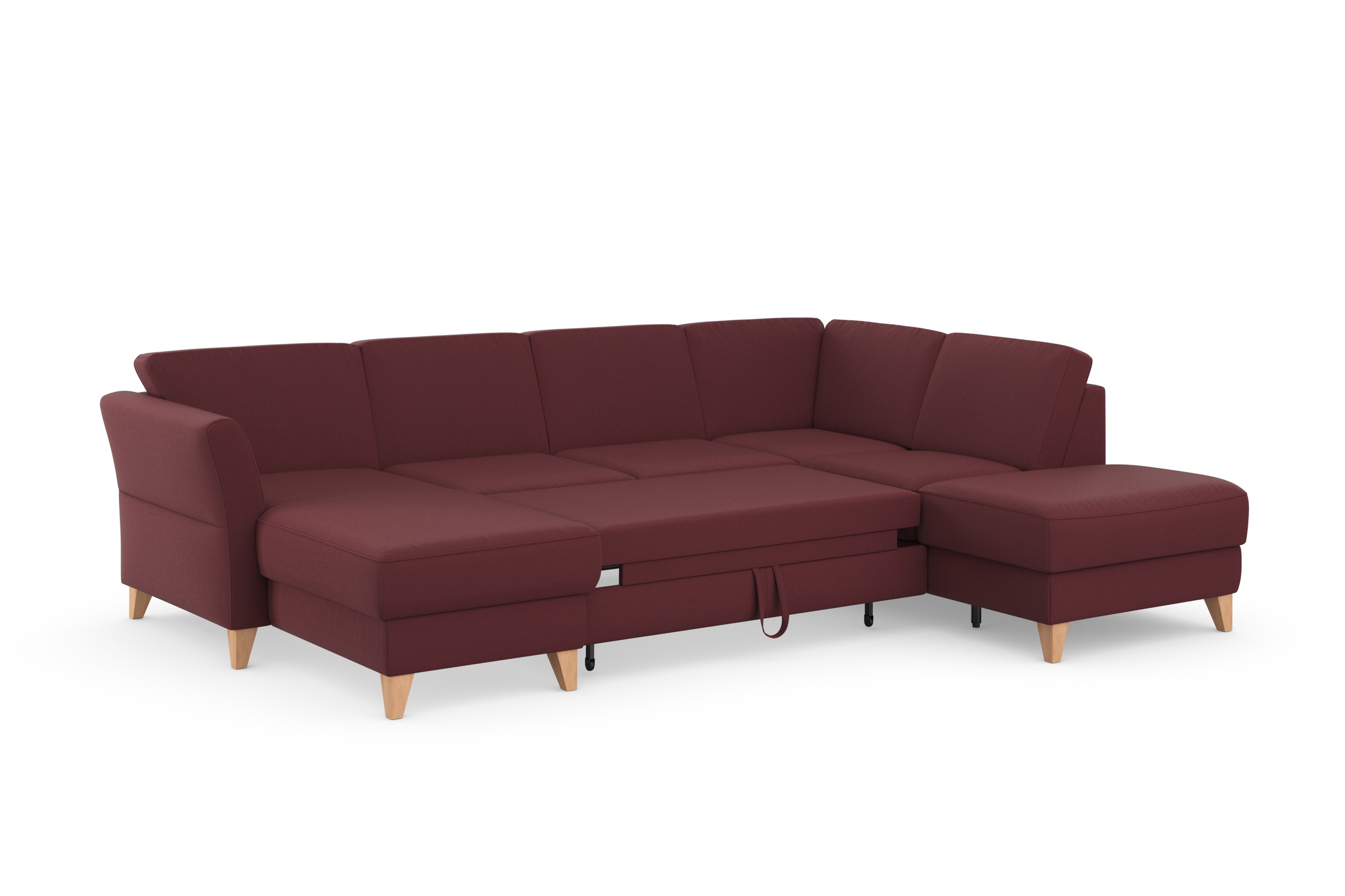 sit&more Wohnlandschaft »Visby U-Form«, wahlweise mit Bettfunktion und Stauraum, frei im Raum stellbar