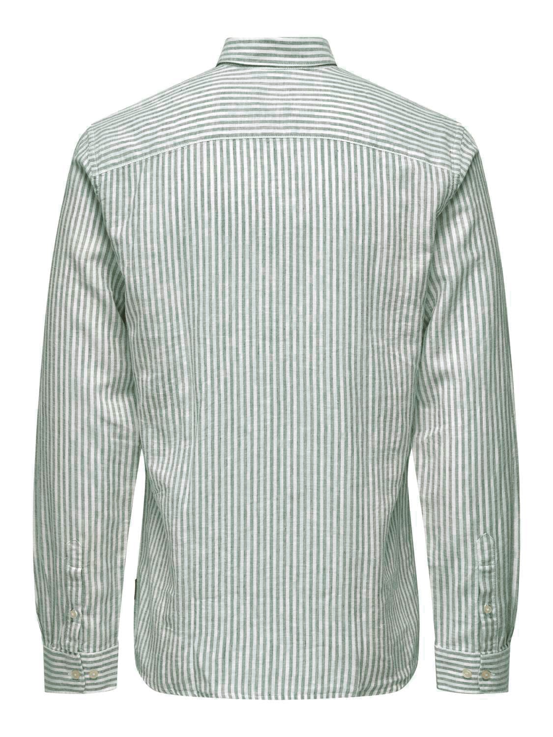 ONLY & SONS Kurzarmhemd »ONSCAIDEN LS STRIPE LINEN SHIRT 660 NOOS«