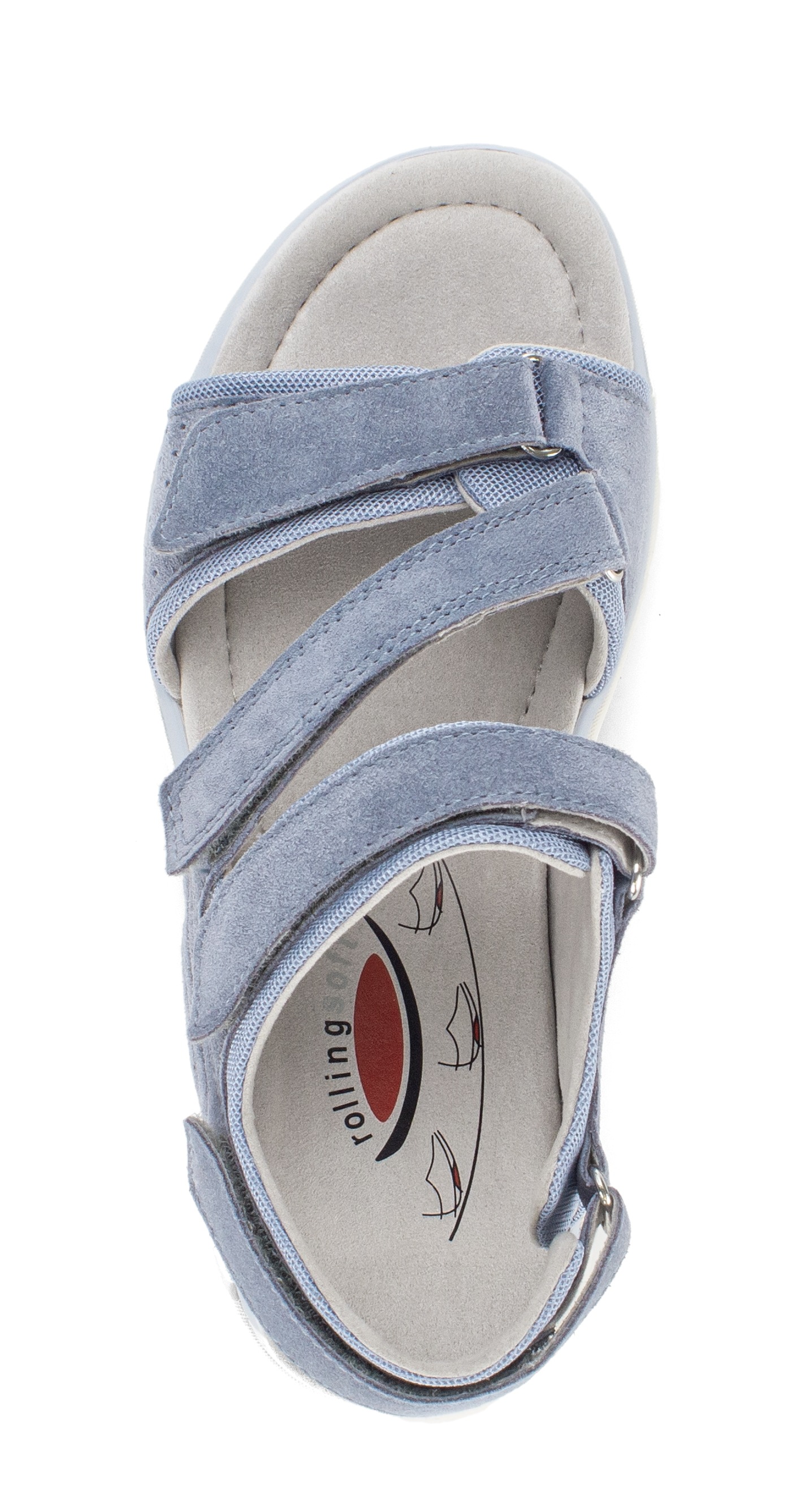 rollingsoft Sandalette  Keilabsatz, Riemchensandale mit Lochmuster und Ziernähten, G-Weite