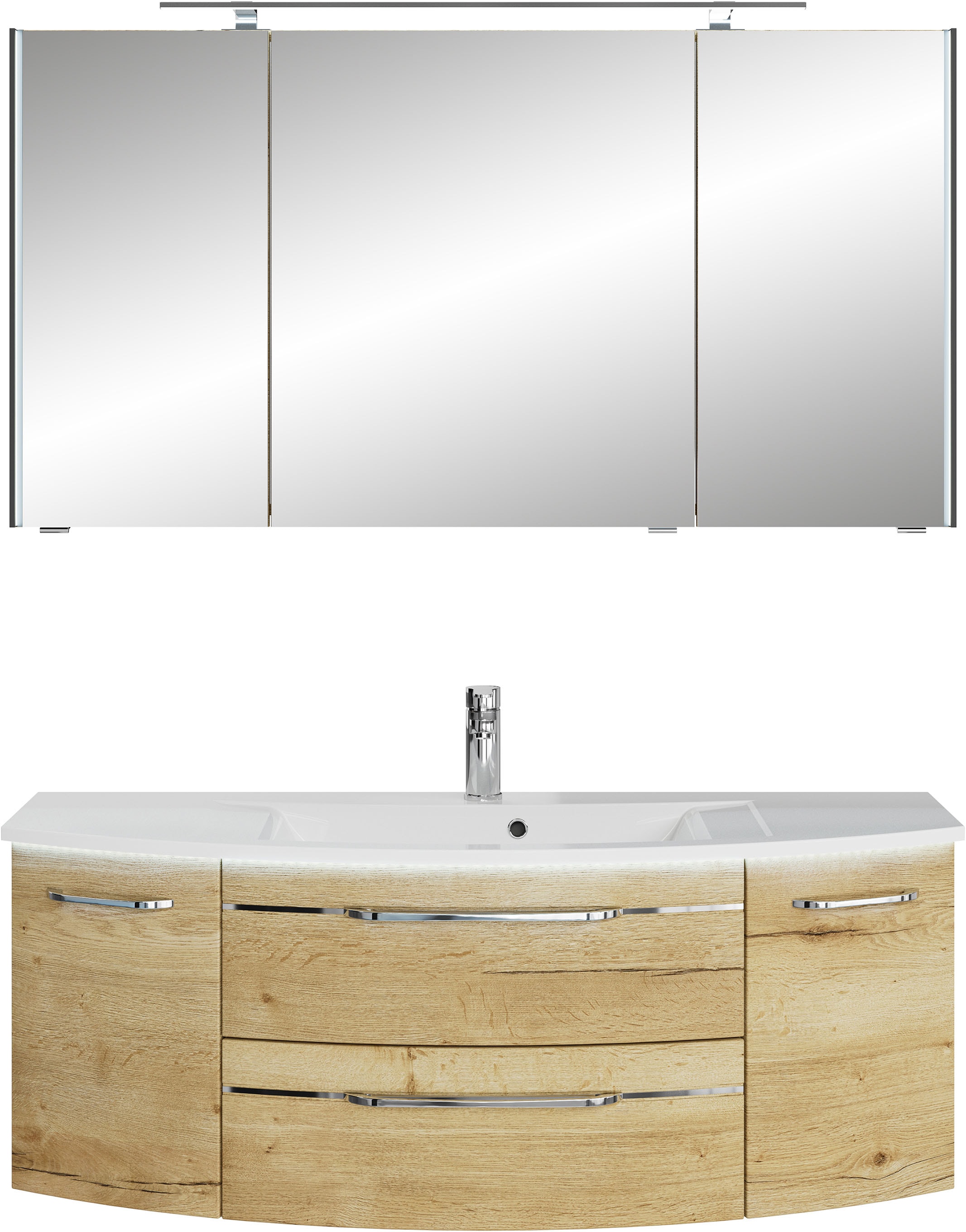 Saphir Badmöbel-Set »Serie 7045 2-teilig Mineralmarmor-Waschtisch mit LED-S günstig online kaufen