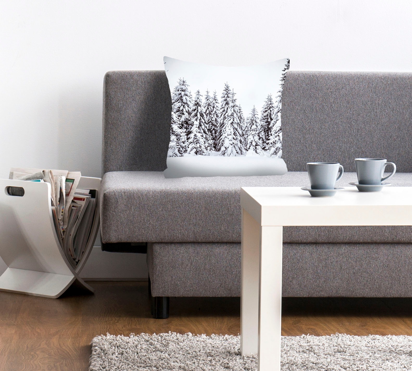 queence Dekokissen »Wood«, Kissenhülle,Wald,Tannen,Winterlich,Weihnachten,N günstig online kaufen
