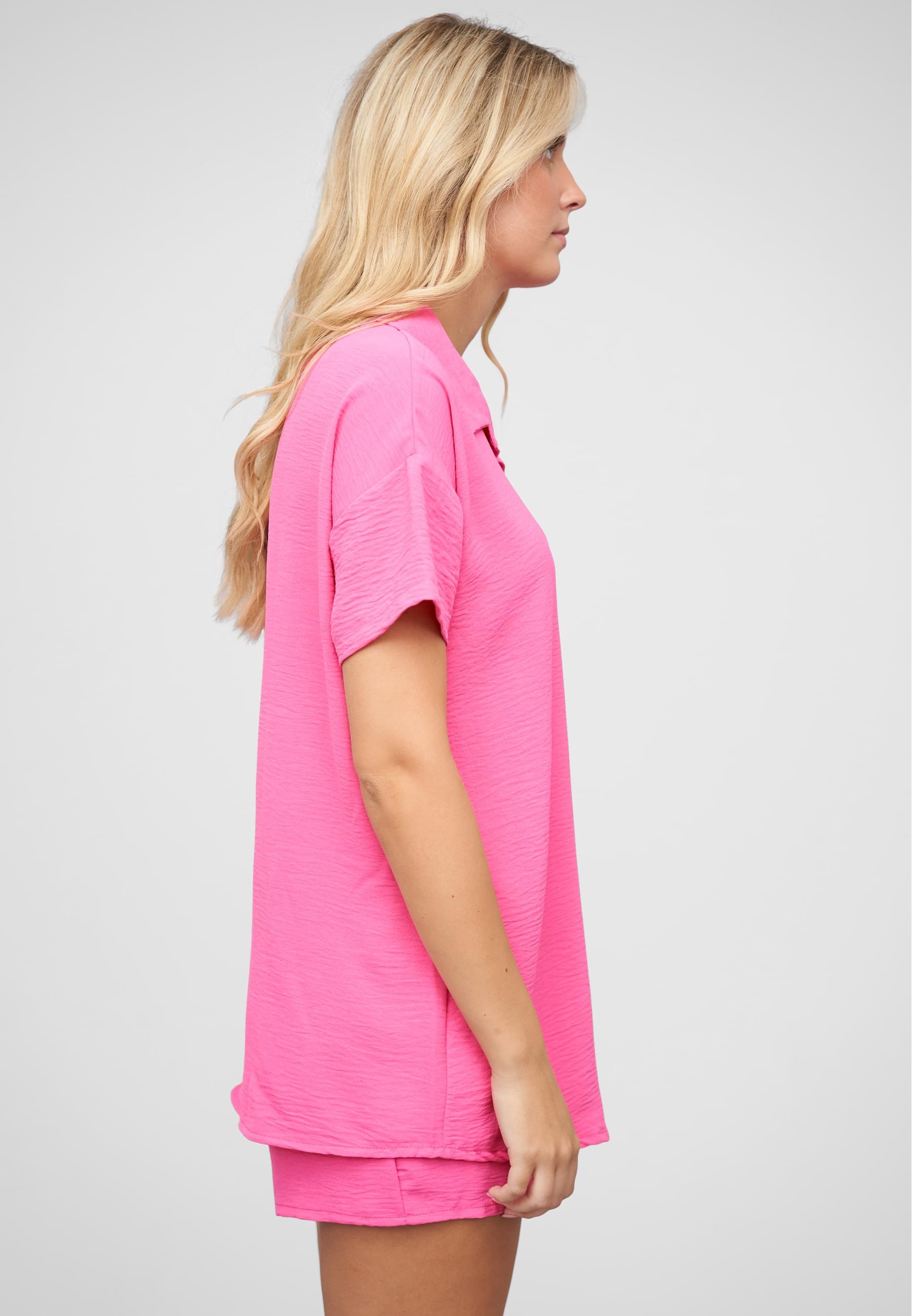 CLOUD 5IVE Langarmhemd »CLOUD 5IVE Musselin Kurzarm Hemd mit Knopfleiste und Brusttasche«