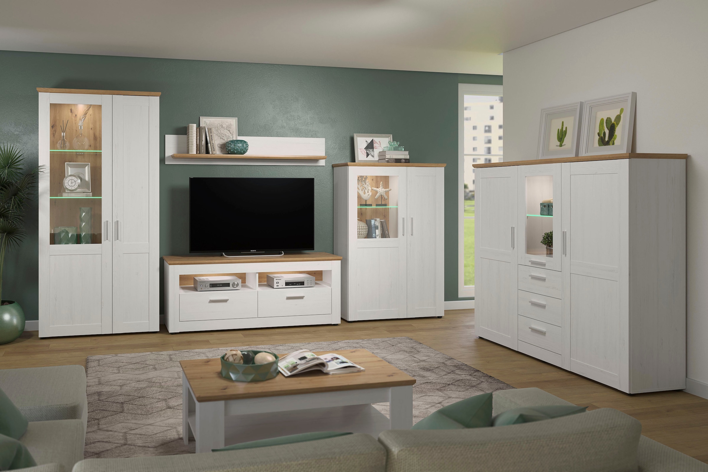 Home affaire Lowboard »Nybro TV-Kommode« TV-Unterteil mit 2 Schubladen & 2 Fächern - (B/T/H) 148/45/59 cm