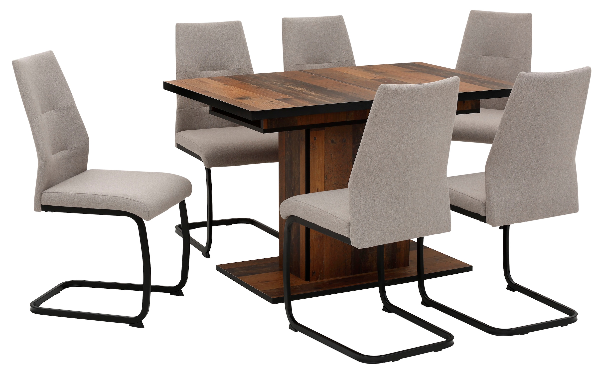 HELA Essgruppe Bezug 1 / »Ariana«, Stühle), Webstoff -160 (Set, ausziehbar Tisch cm, 120 7 kaufen tlg., Rechnung oder waterfree 6 auf Struktur