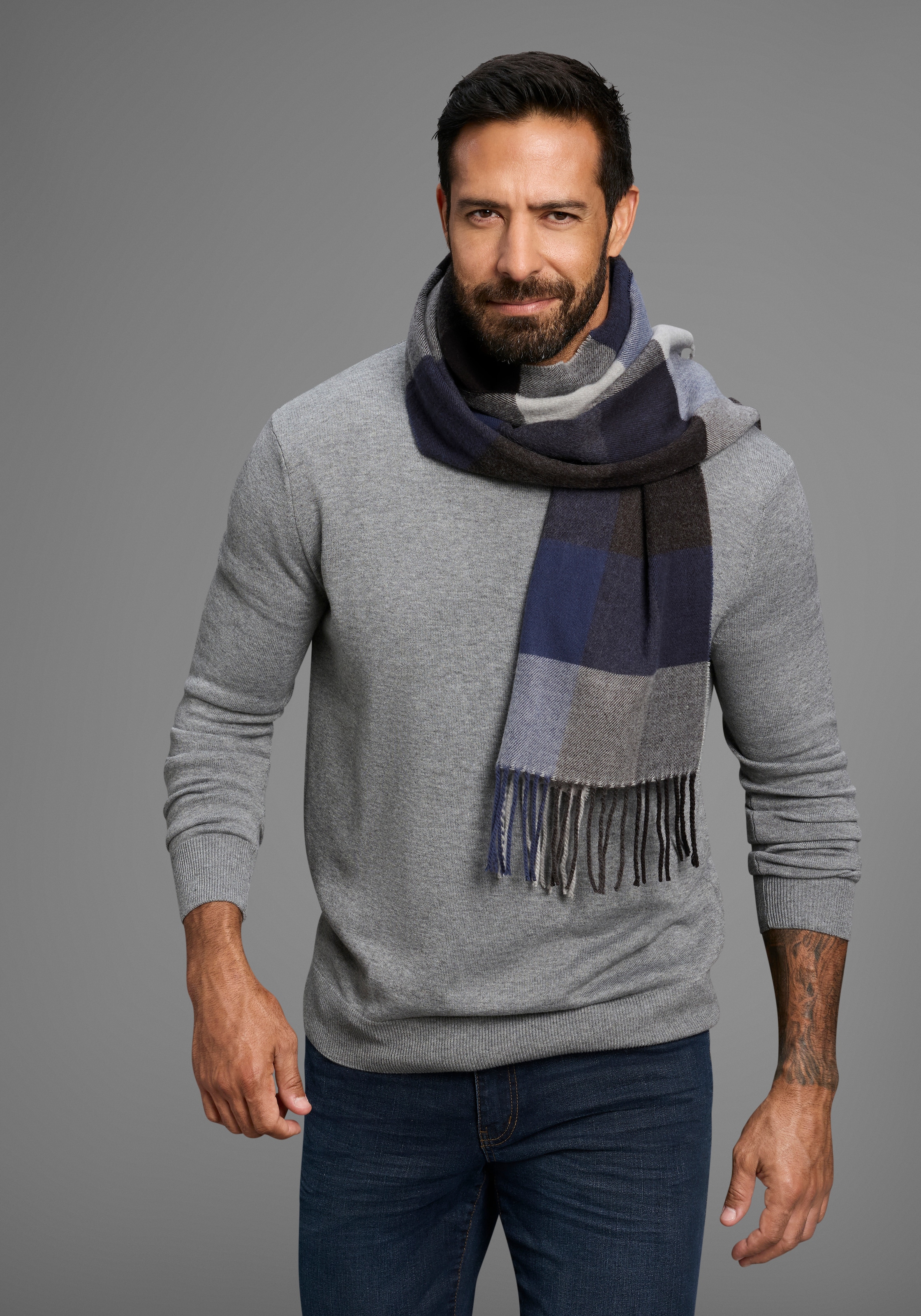Man's World Schal, im modischem Karomuster mit klassischen Farben - NEW
