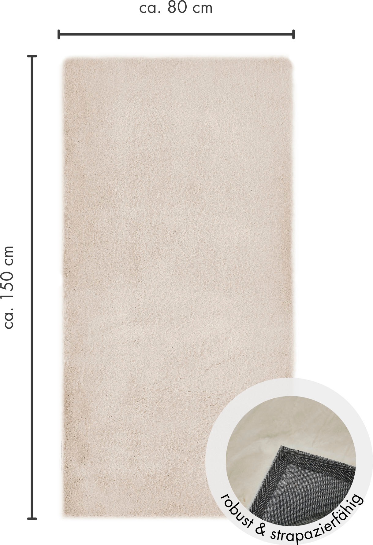 LUXOR living Fellteppich »Novara«, rechteckig, 30 mm Höhe, Kunstfell, Kaninchenfell-Haptik, besonders weicher Hochflor