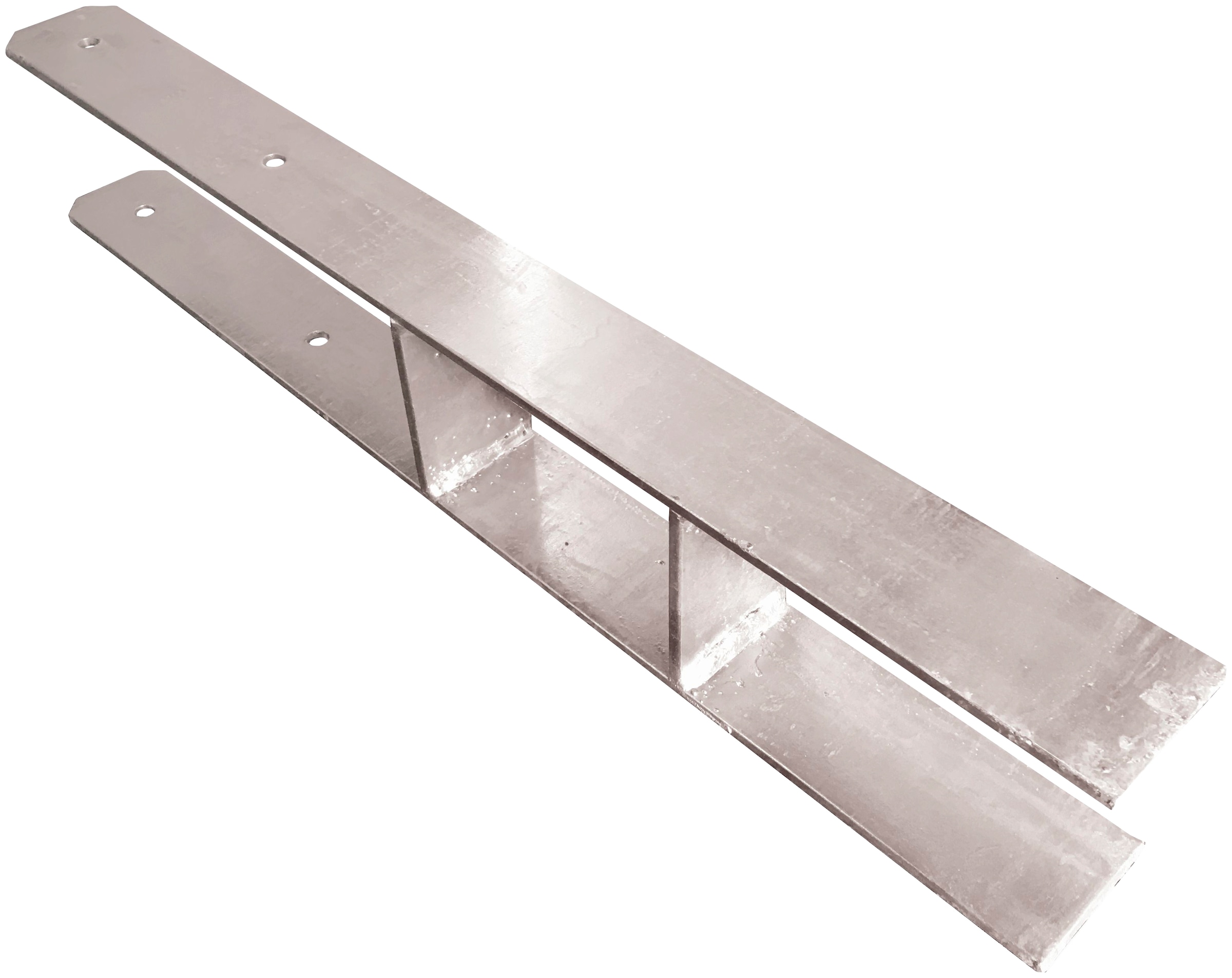 KARIBU H-Pfostenanker Set, 8 Stk. tlg. 8 Stück, für Pfosten 12x12 cm silberfarben