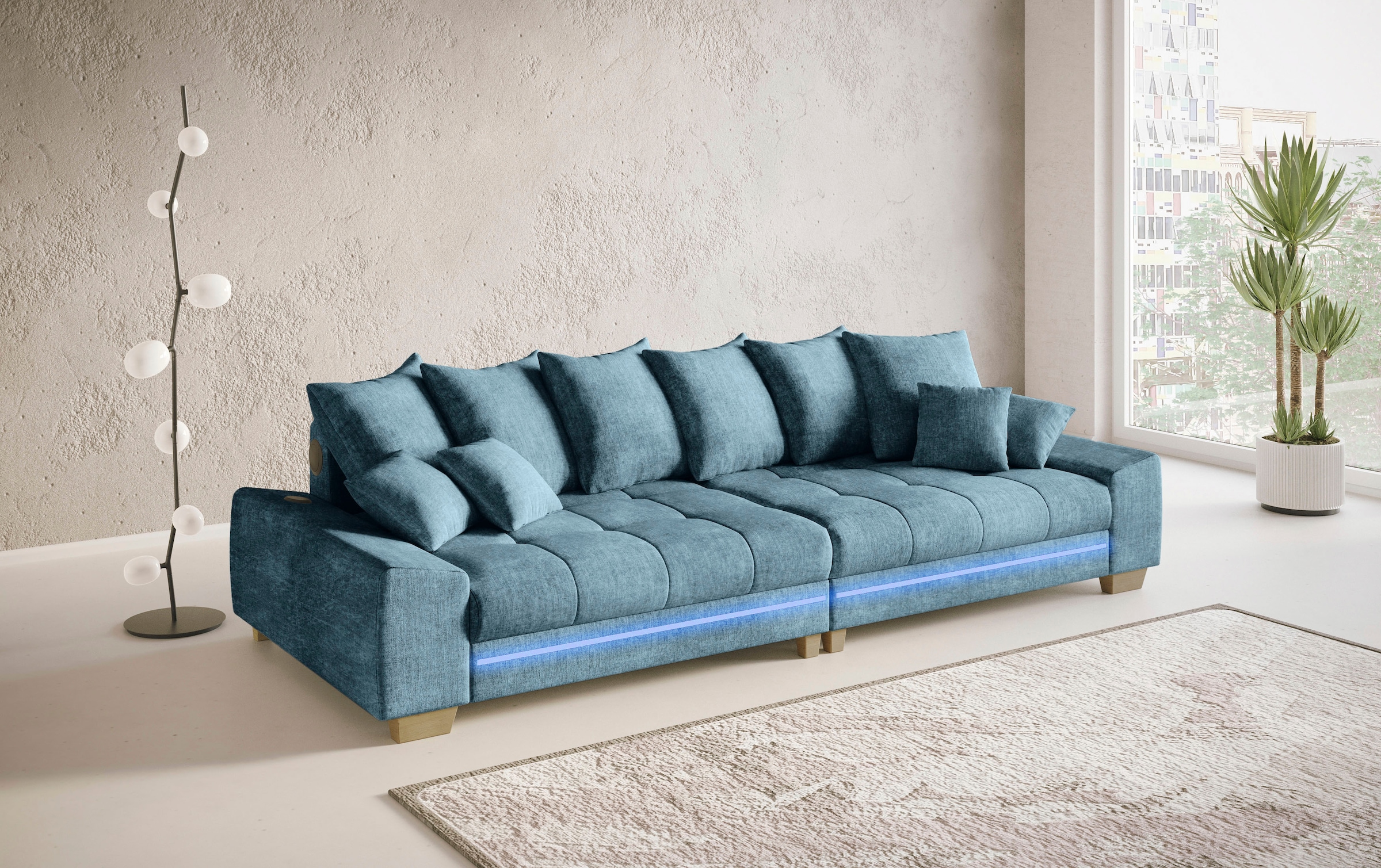Mr. Couch Big-Sofa »Nikita II«, mit RGB-LED, Bluetooth-Soundsystem, Kaltschaum