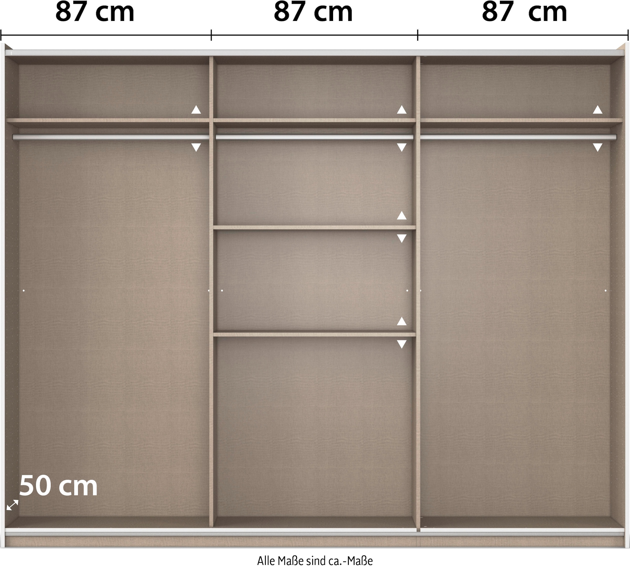 rauch Schwebetürenschrank »AURELIO Kleiderschrank Garderobe TOPSELLER OTTO´s CHOICE«, 3 verschiedene Ausstattungsvarianten Griffe aus Metall MADE IN GERMANY